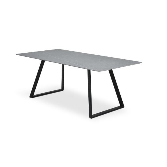 Sort Arctic Rektangulær Grå Keramik Metal 100x200 Lexpo Living Spisebord - 5715249033515