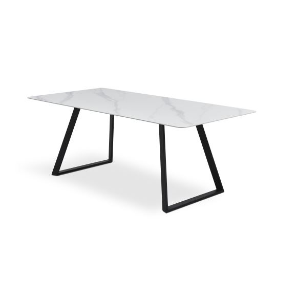 Hvid Arctic Rektangulær Keramik Sort Metal 100x200 Lexpo Living Spisebord - 5715249033522