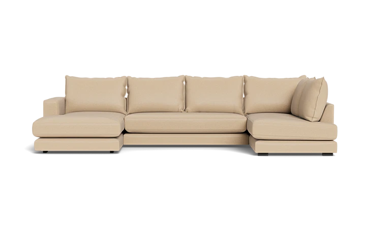 Beige Med Open End Chaiselong Cozy Sofa