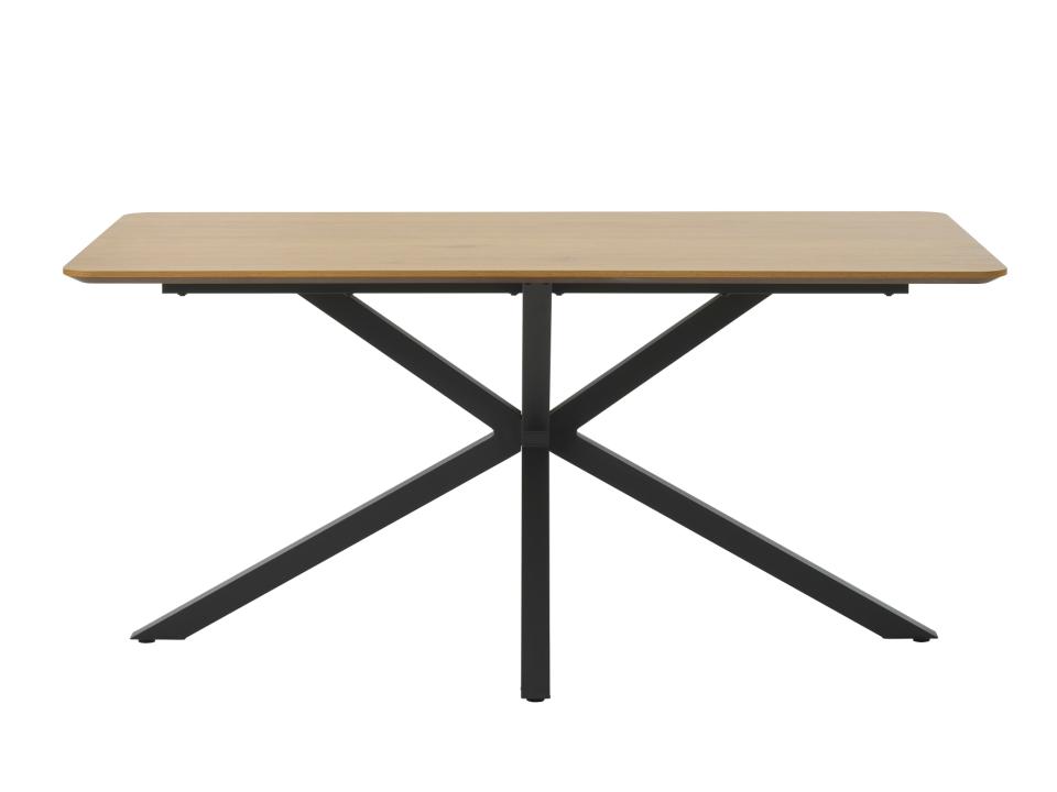 Sort Unique Furniture Rektangulær Natur Egemelamin Metal 90x160 Spisebord - 5704745184609