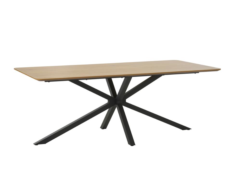 Sort Cesura Rektangulær Natur Melamin Stjerne Metal 100x200 Spisebord - 5704745184579