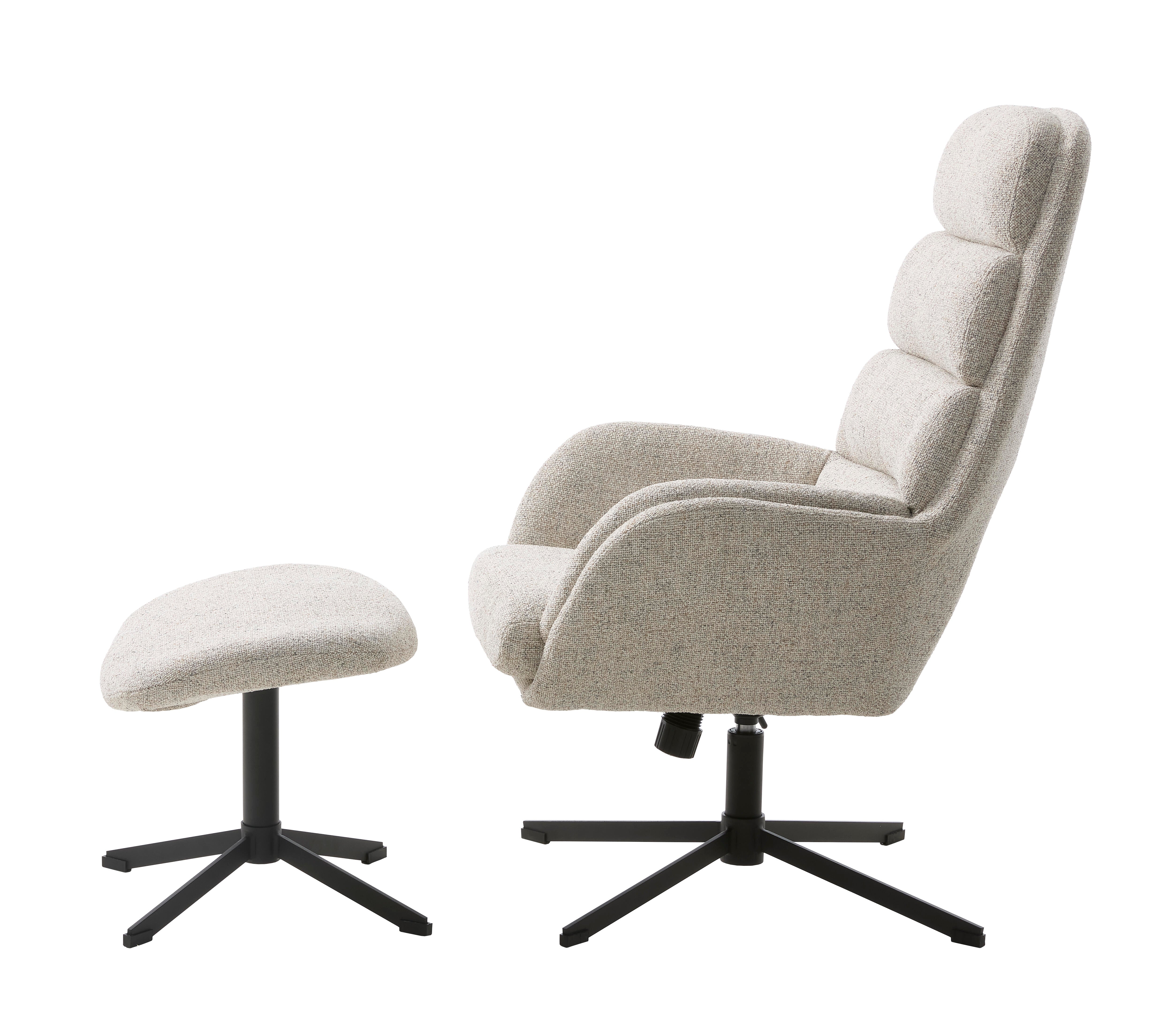 Hvid Sifton Med Fodskammel Offwhite Melange 69x76 5x107 Lænestol - 5704745191904