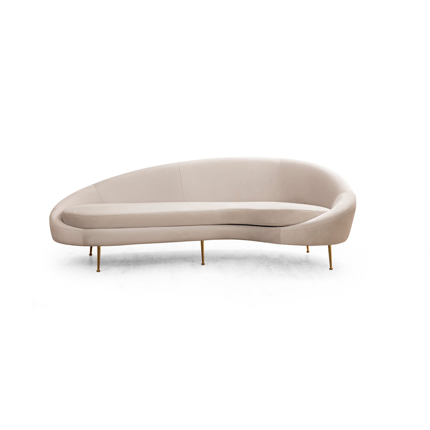Beige Eses Pers Højre Polyester Stof Guld Metal NordvÄrk Sofa - 8683342766524
