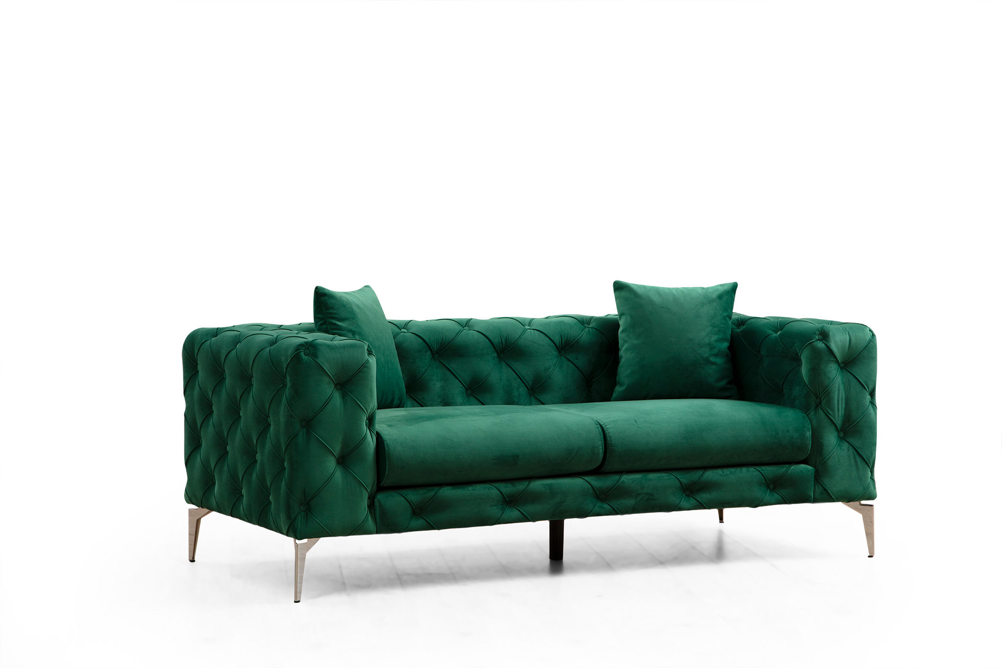 Grøn Como Pers Polyester Krom Metal NordvÄrk Sofa - 8683342865791