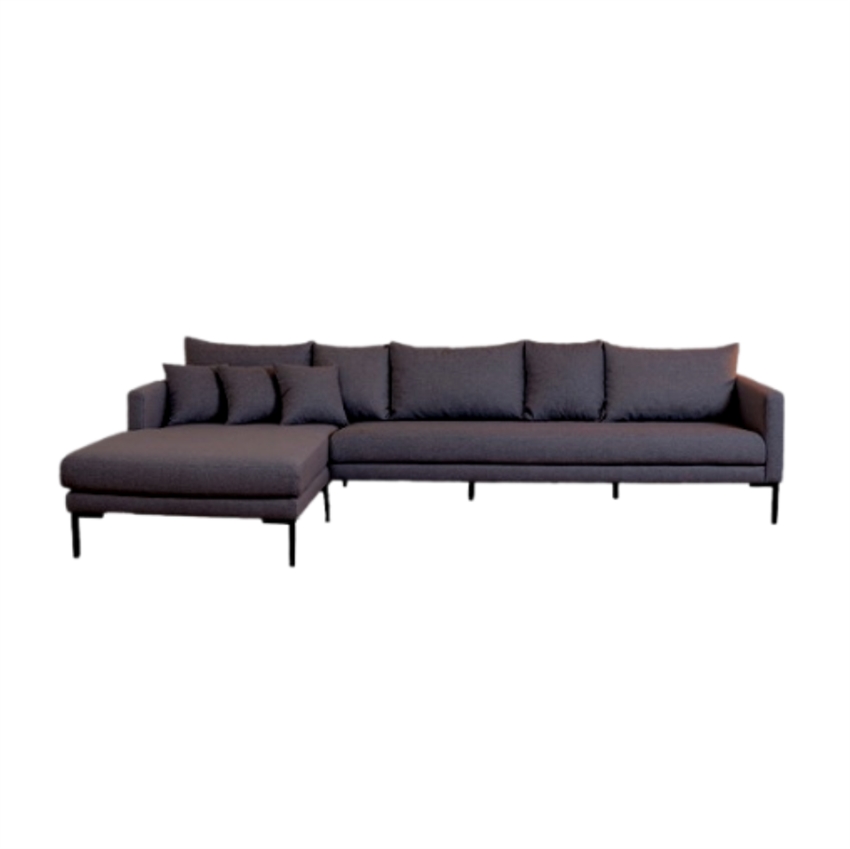 Milla Med Chaiselong Antracitgrå Stof Mistral Sofa