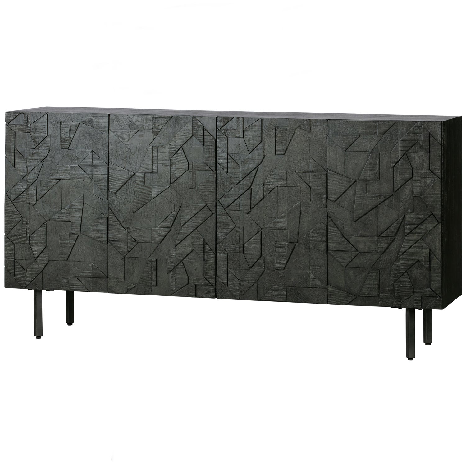 Sort Counter Mangotræ 83x160x40 Woood Skænk - 8714713134342