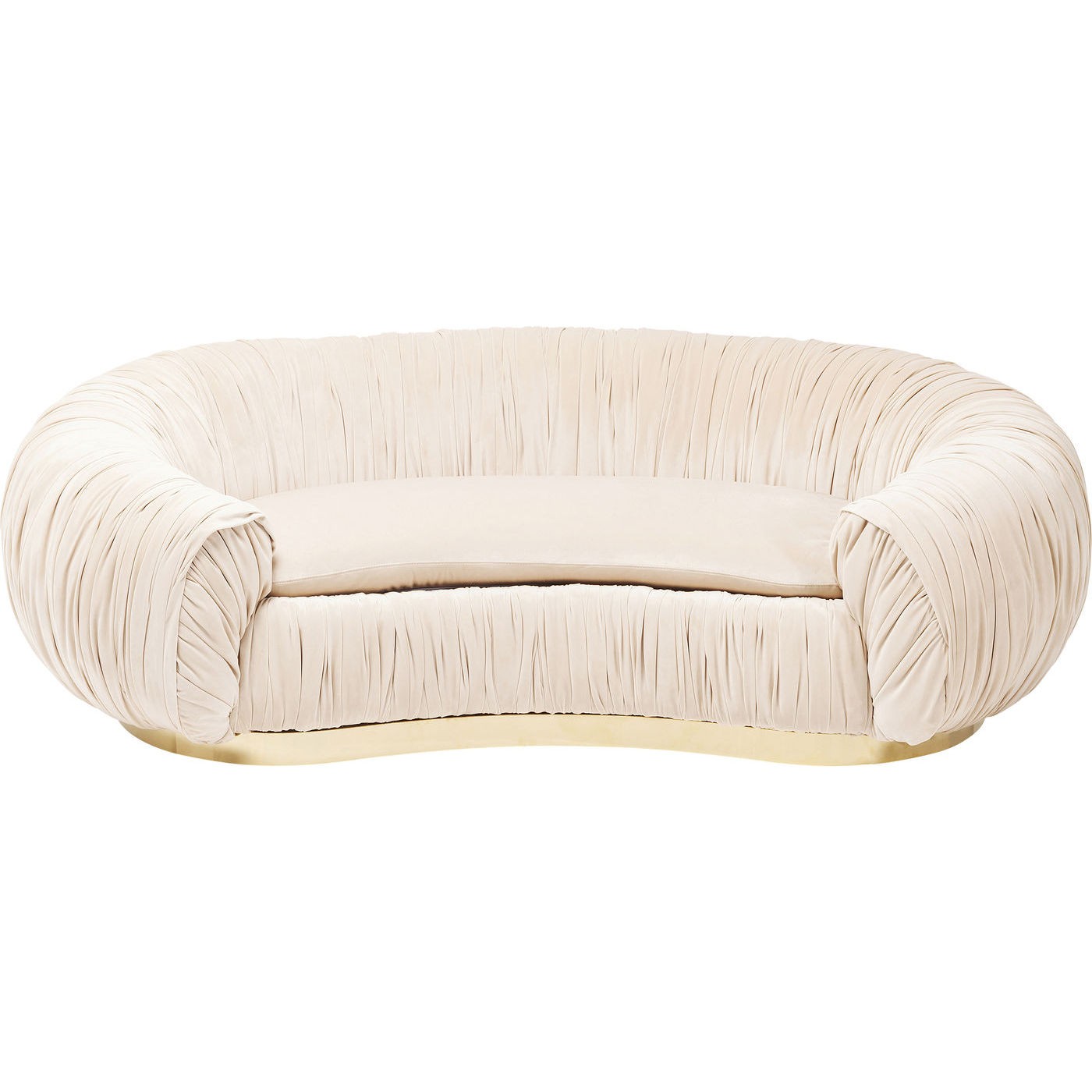 Creme Perugia Stof Draperinger Guld Stål Pers Kare Design Sofa - 4025621827078