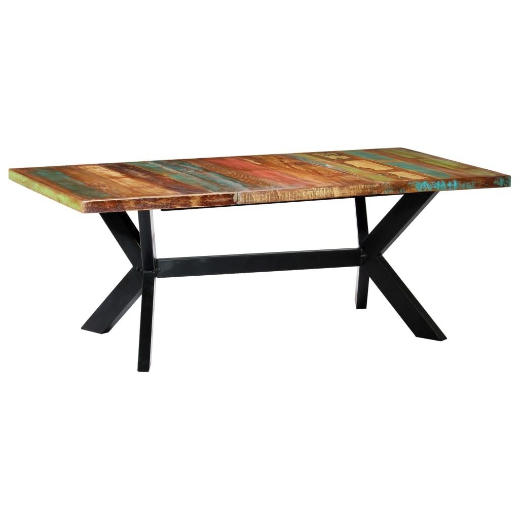 Flerfarvet 200x100x75 Massivt Genbrugstræ Boligcenter Spisebord - 8719883551173