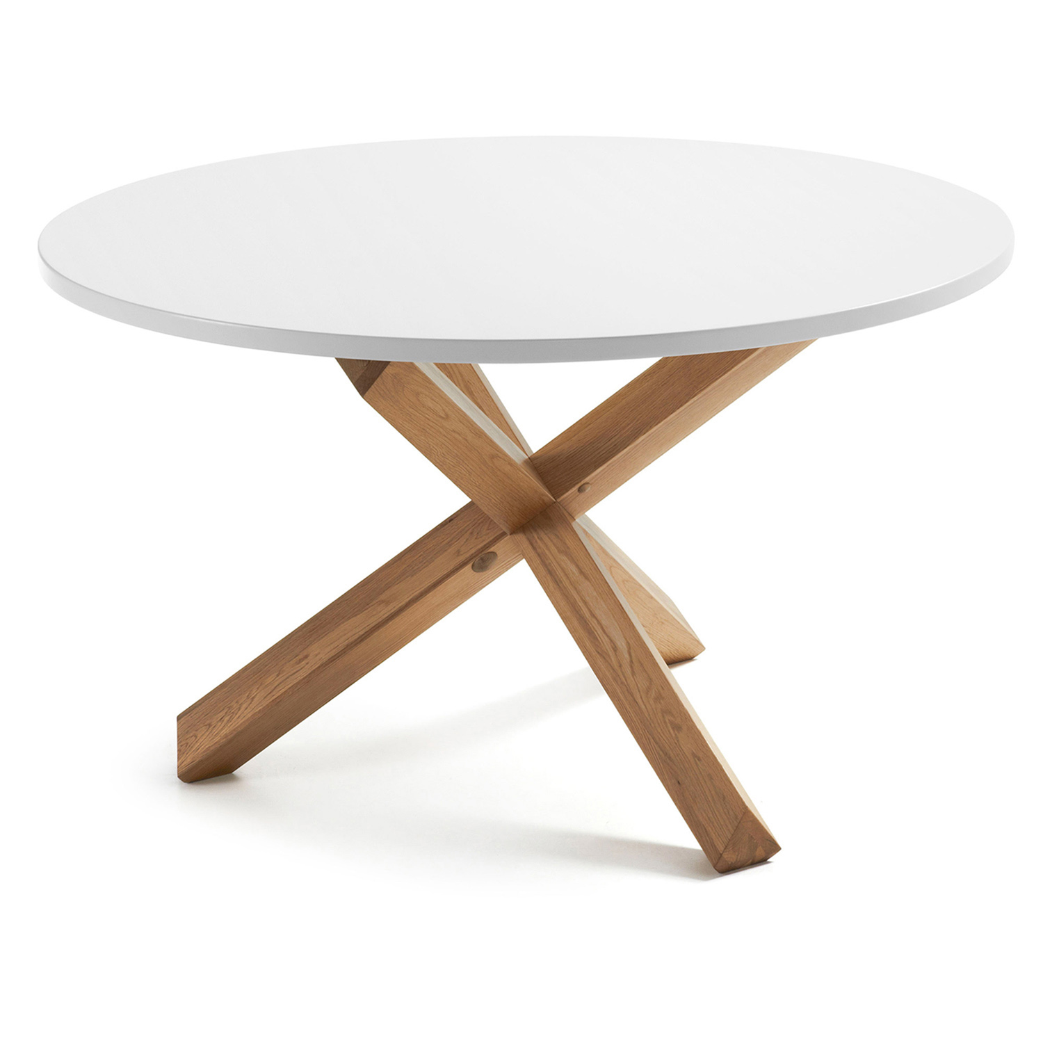 Hvid Nori Mdf Natur Egetræ Ø120 Kave Home Spisebord - 8433840274720