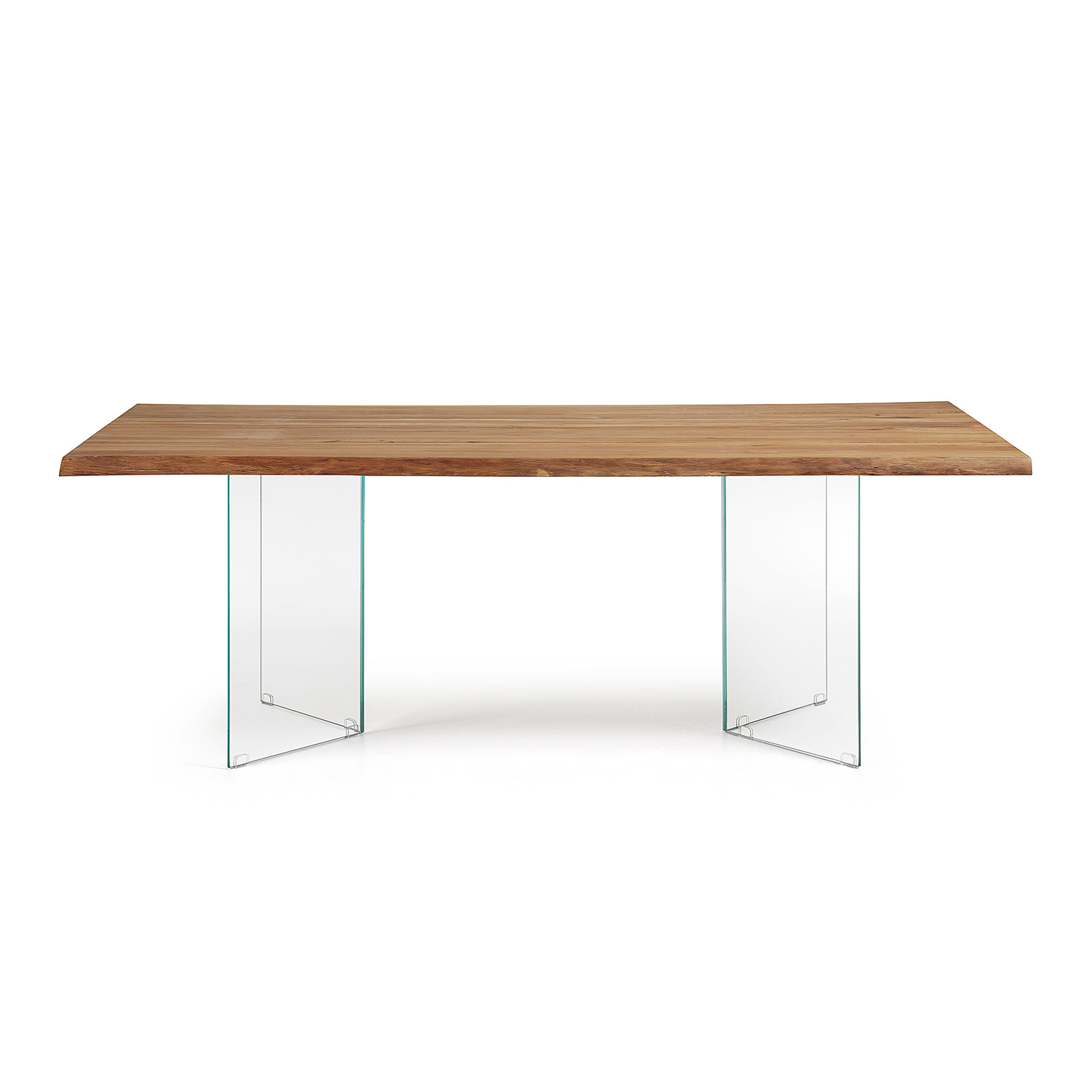 Klar Levik Glas Natur Egetræ 220x100 Kave Home Spisebord - 8433840377001