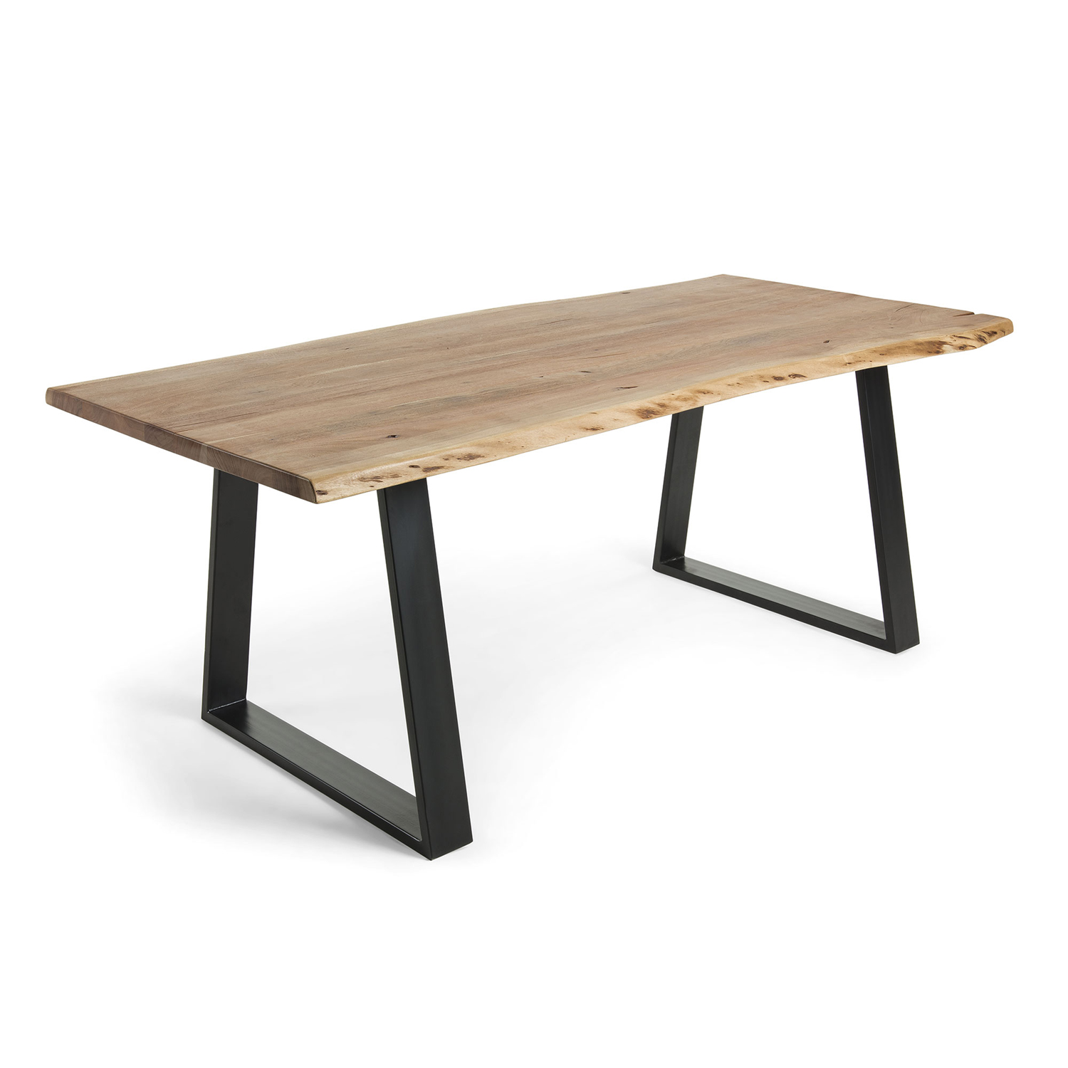 Sort Sono Natur Akacietræ Stål 200x95 Kave Home Spisebord - 8433840434797