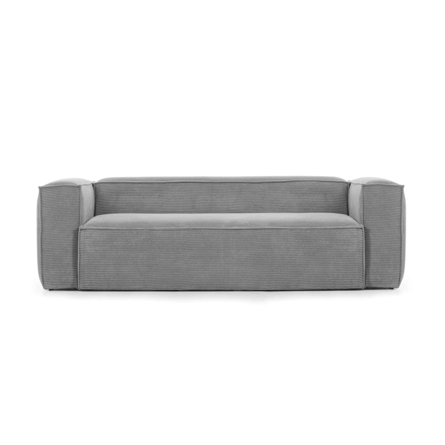 Grå Blok Pers Fløjl Kave Home Sofa - 8433840570020