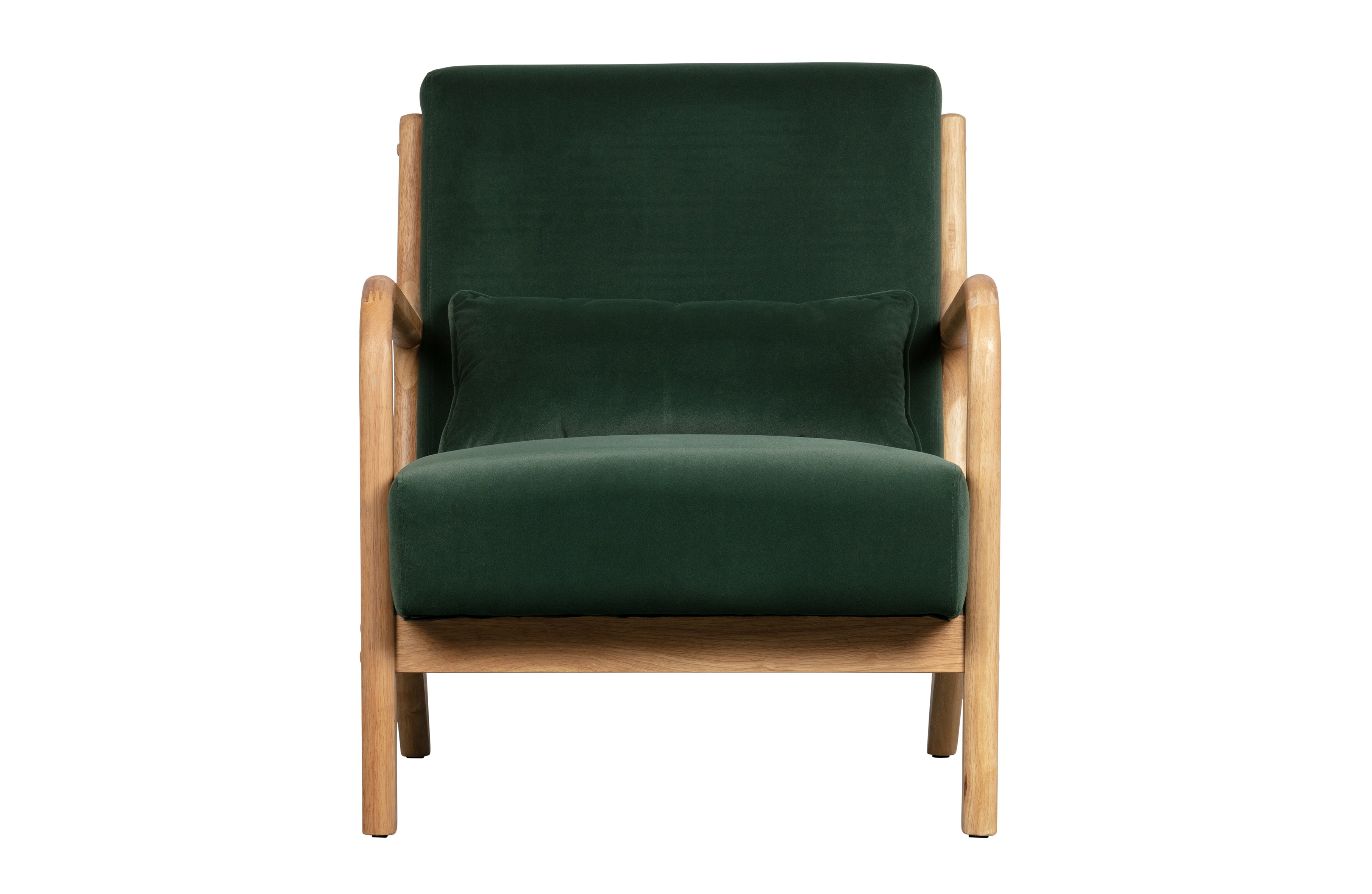 Grøn Mark Pude Polyester Fløjl Natur Gummitræ Woood Lænestol - 8714713089338