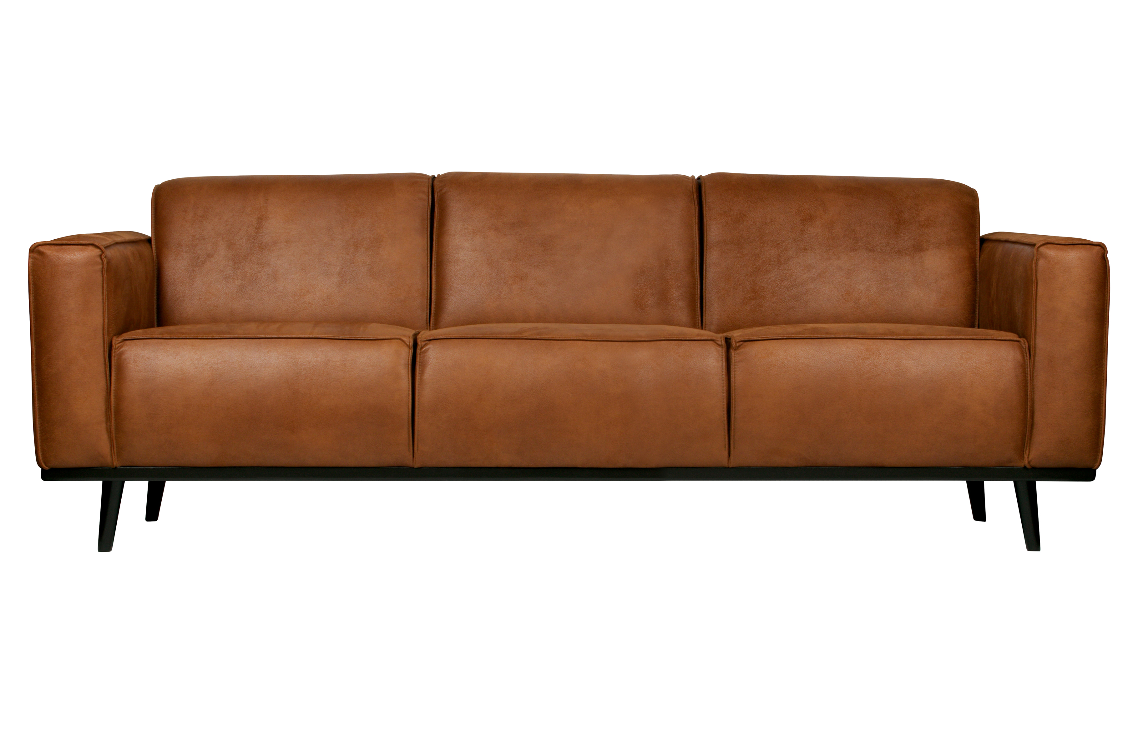 Cognac Statement Pers Stof Woood Sofa - 8714713114757