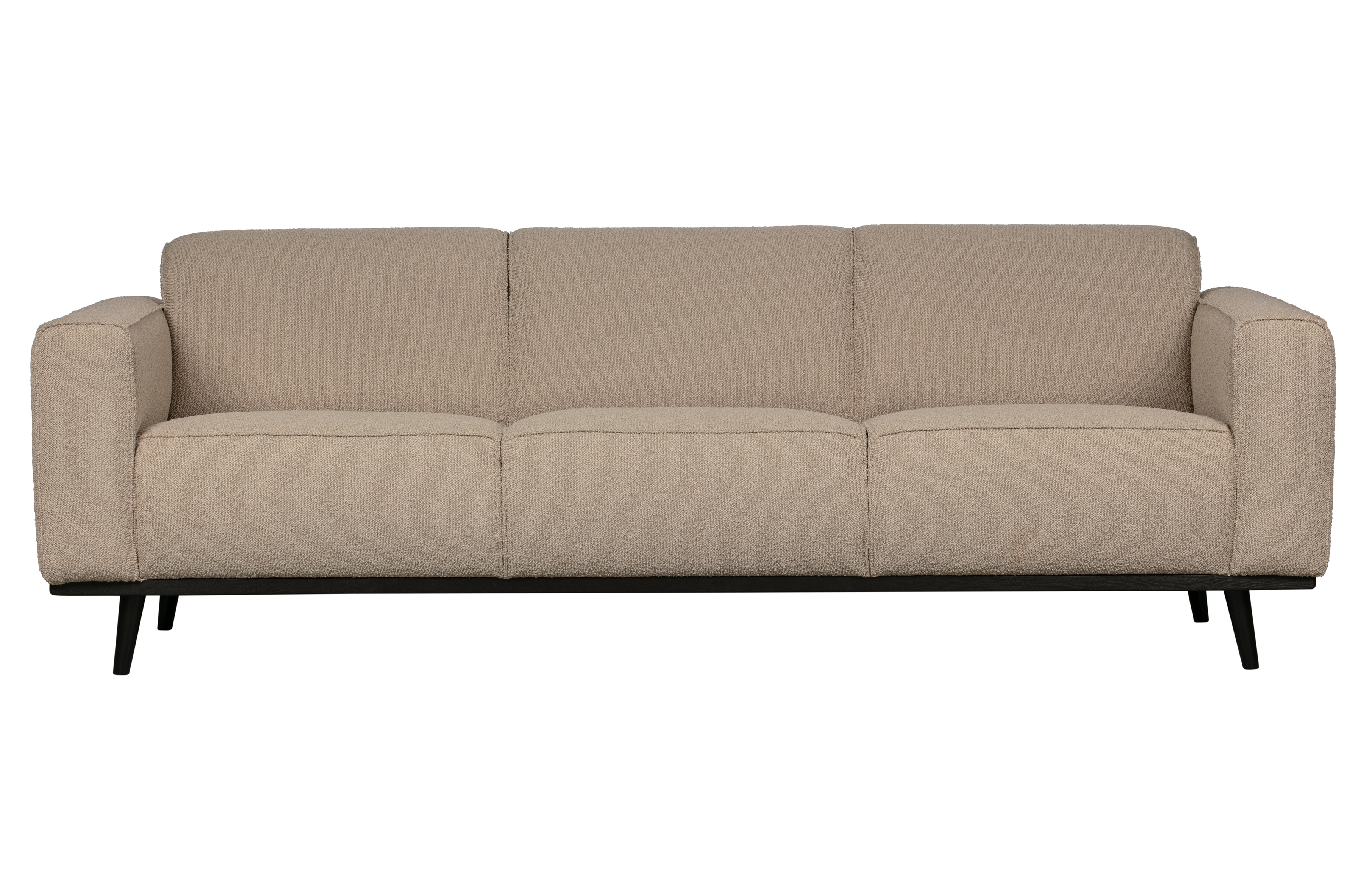 Beige Statement Pers Boucl Vævet Stof Woood Sofa - 8714713117970