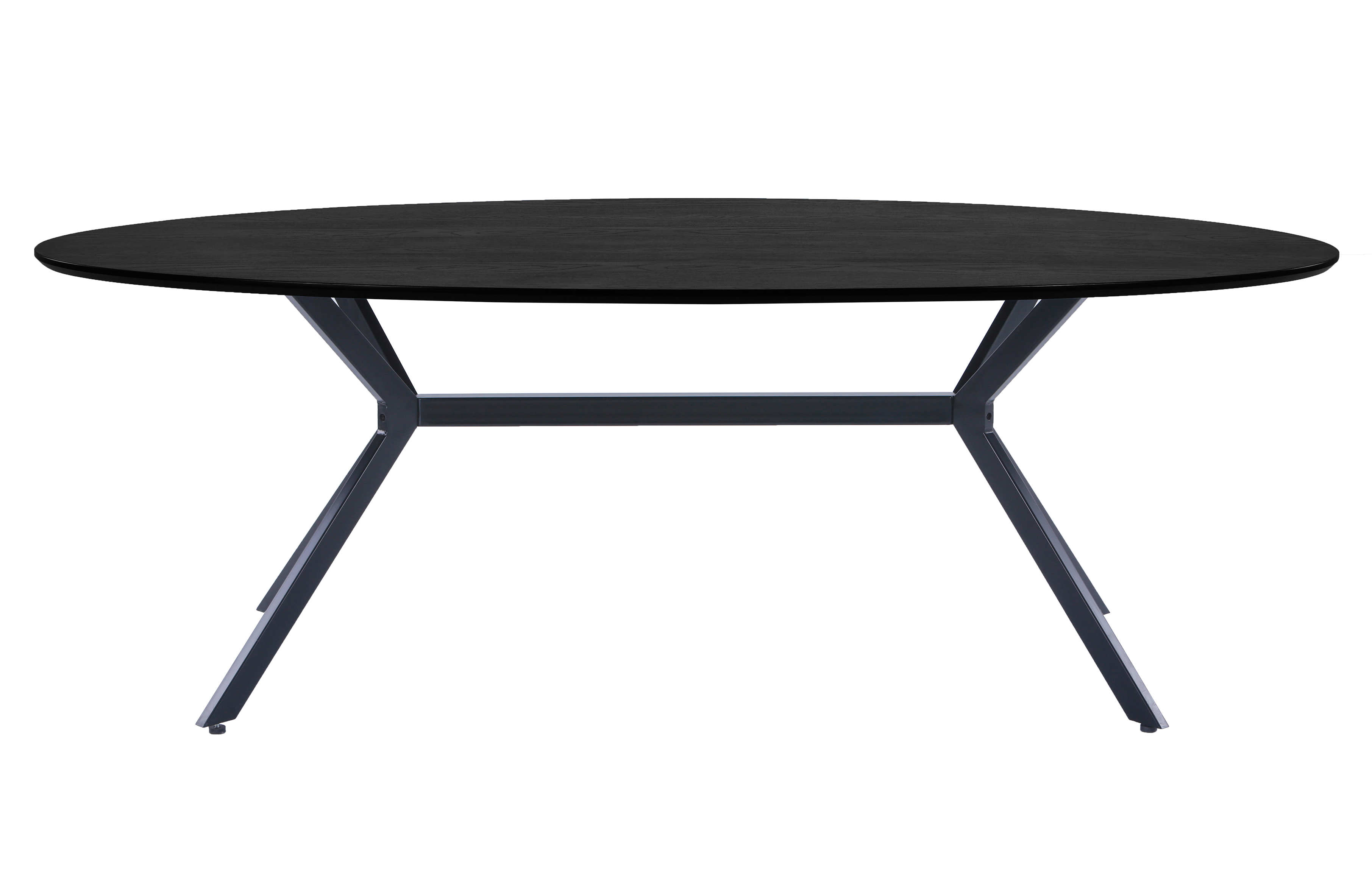 Sort Bruno Oval Mdf Stål 220x100 Woood Exclusive Spisebord - 8714713132218