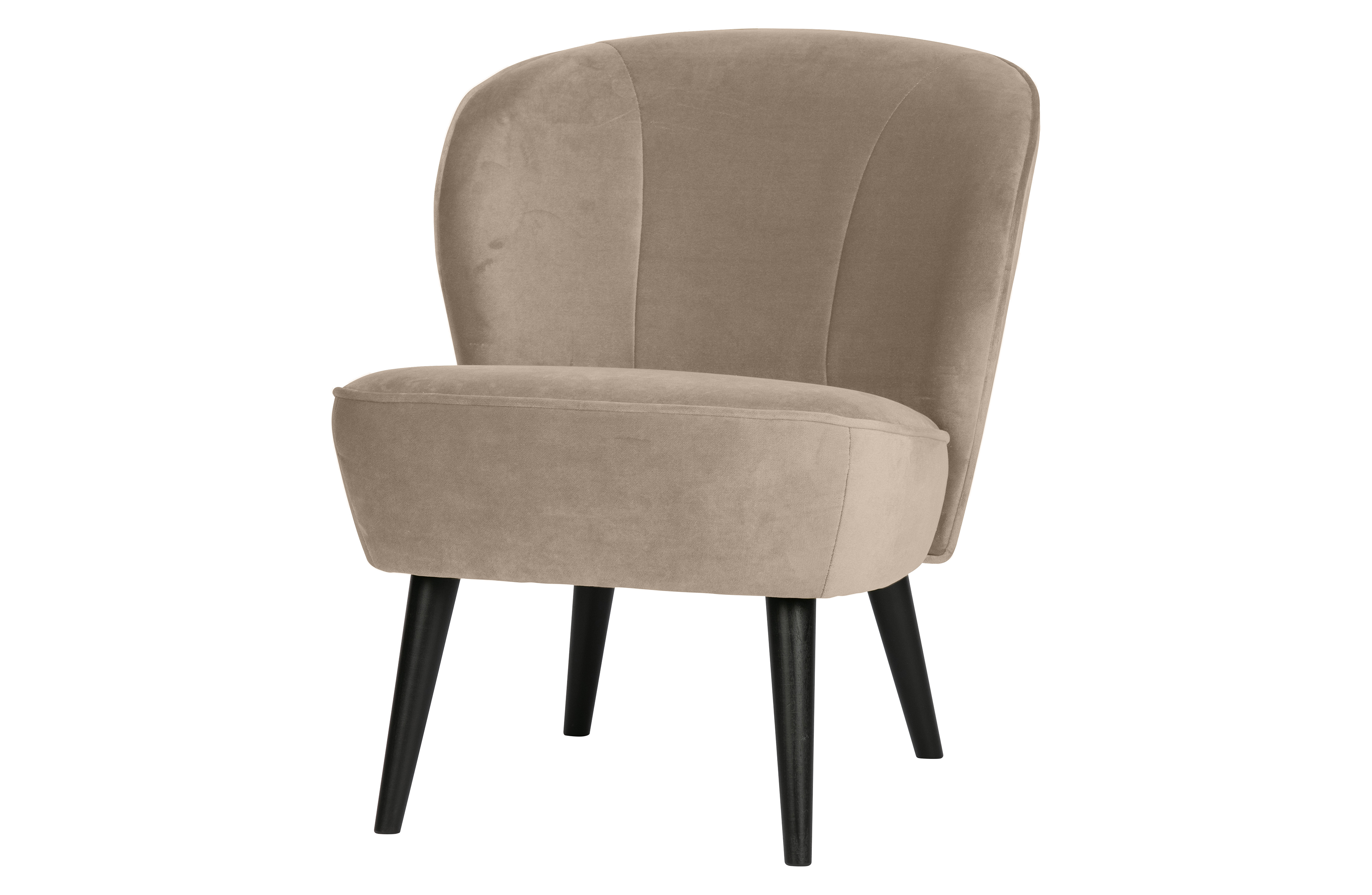 Sara Khaki Polyester Fløjl Træ Woood Lænestol - 8714713170142