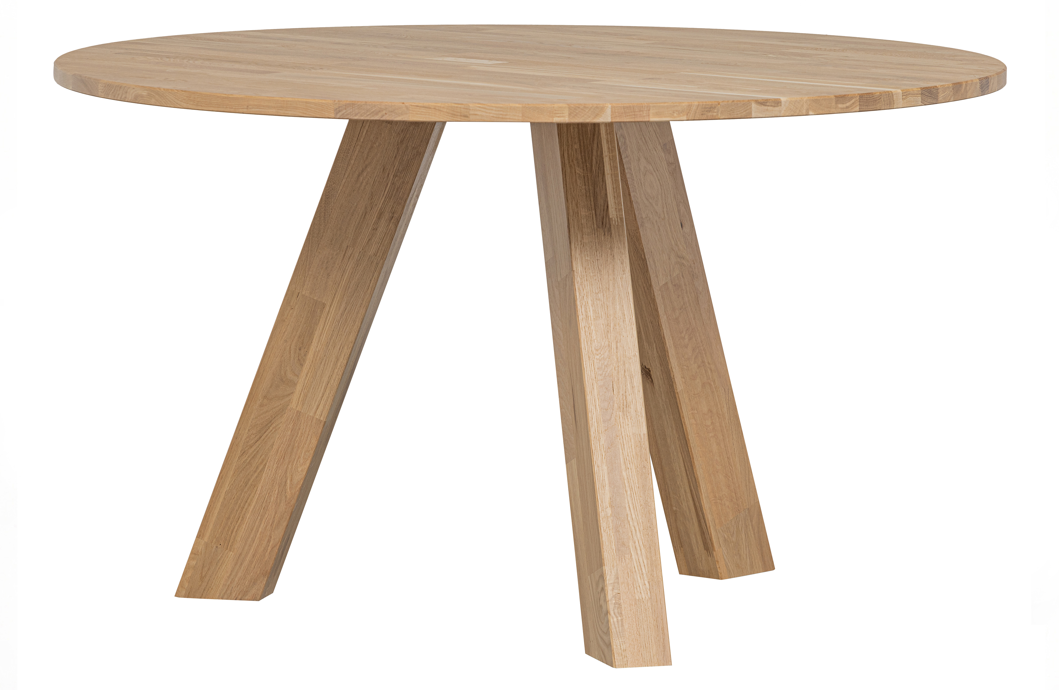 Natur Rhonda Rund Mat Egetræ Ø129 Woood Spisebord - 8714713172214