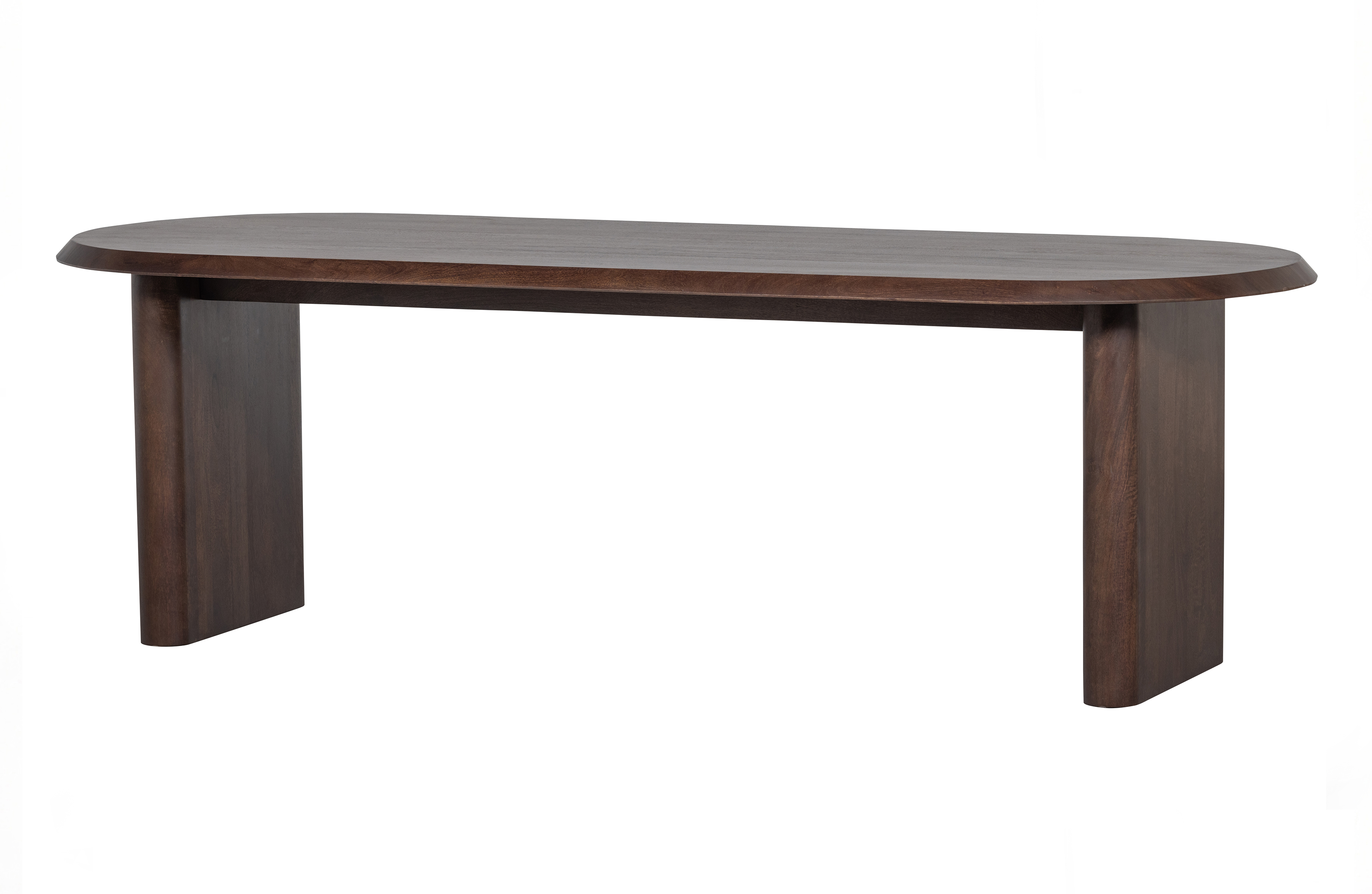 Brun Ellips Oval Valnøddefarvet Mangotræ 240x90 Vtwonen Spisebord - 8714713172825