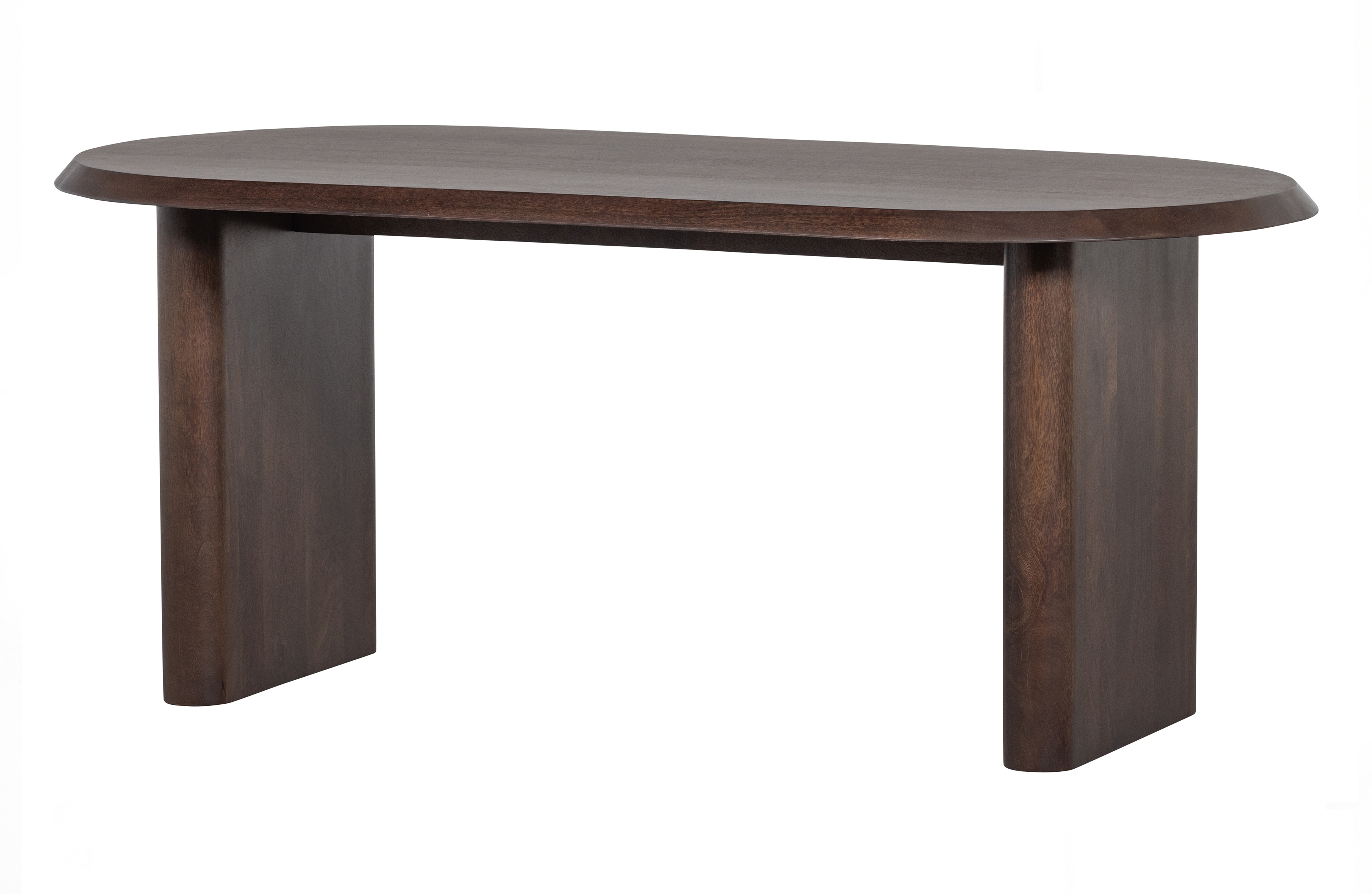 Brun Ellips Oval Valnøddefarvet Mangotræ 90x180 Vtwonen Spisebord - 8714713172856