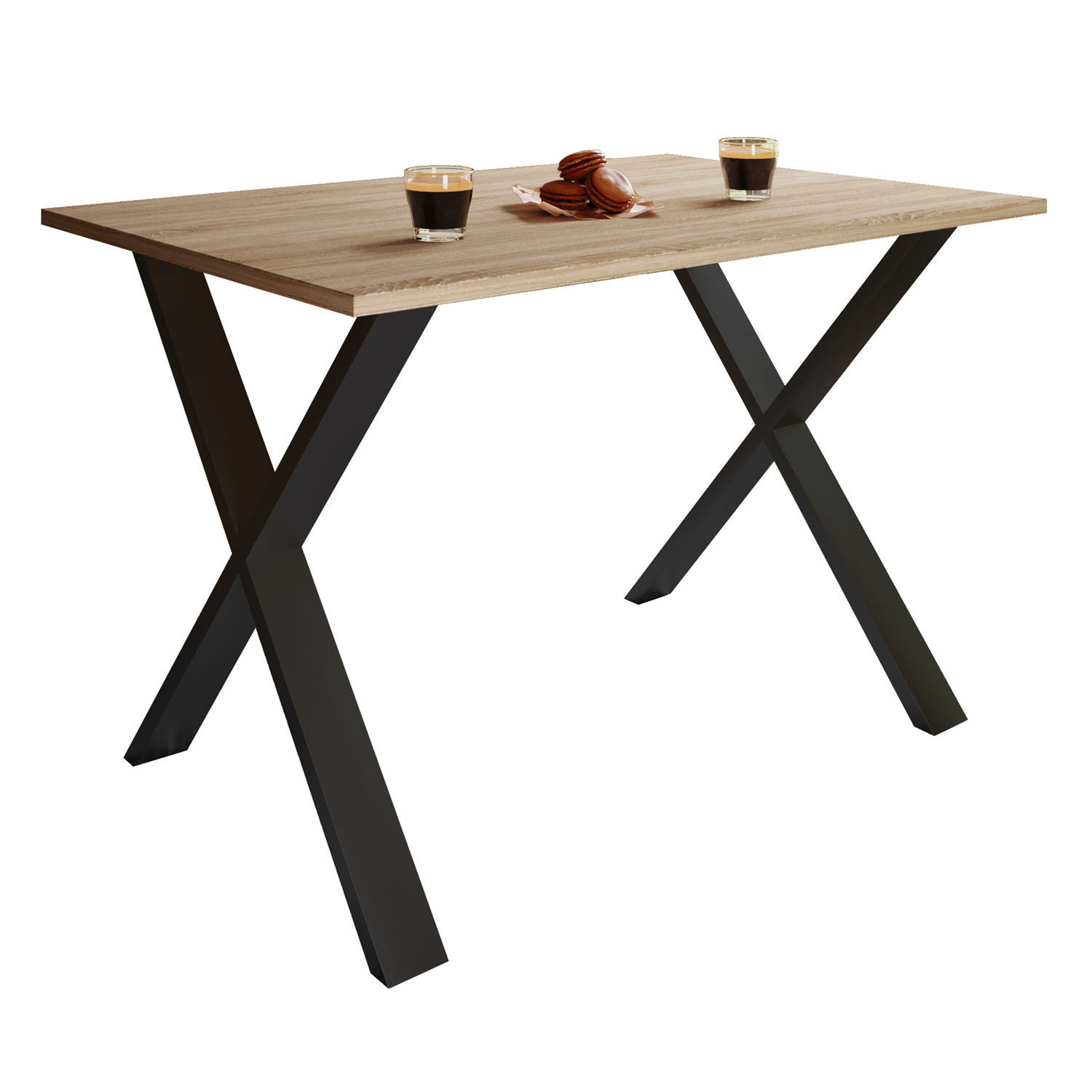 Sort Xona Feet Natur Træ Aluminium 110x50 Vcm Nordic Spisebord - 4051814402166