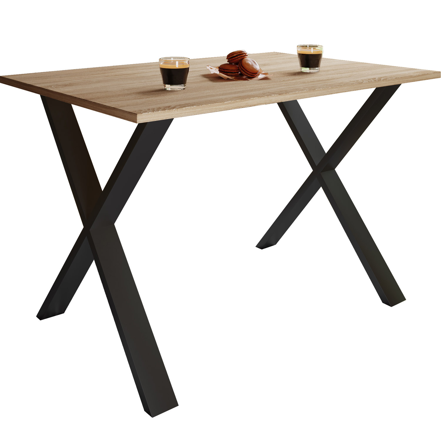 Sort Xona Feet Natur Træ Aluminium 140x50 Vcm Nordic Spisebord - 4051814402364