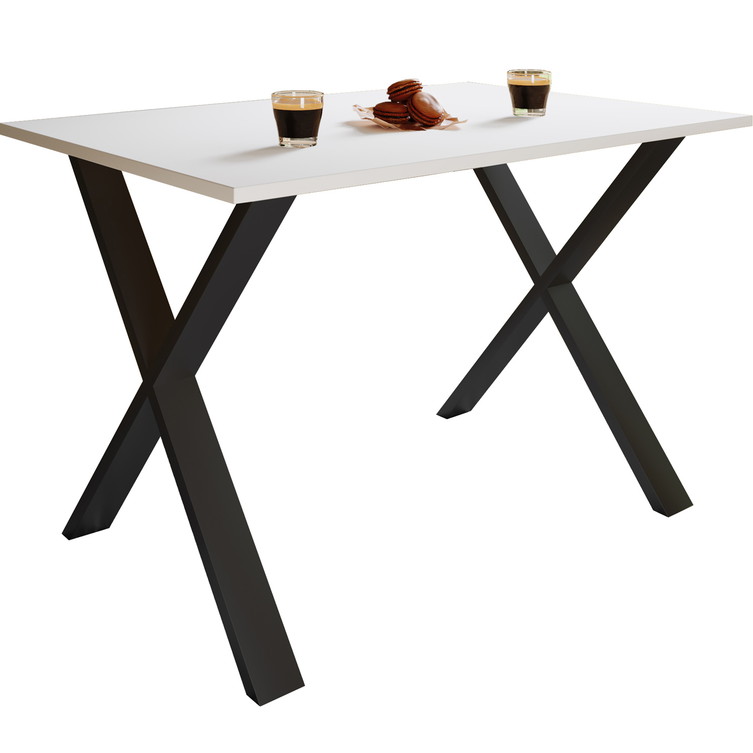 Hvid Xona Feet Træ Sort Aluminium 140x80 Vcm Nordic Spisebord - 4051814402944