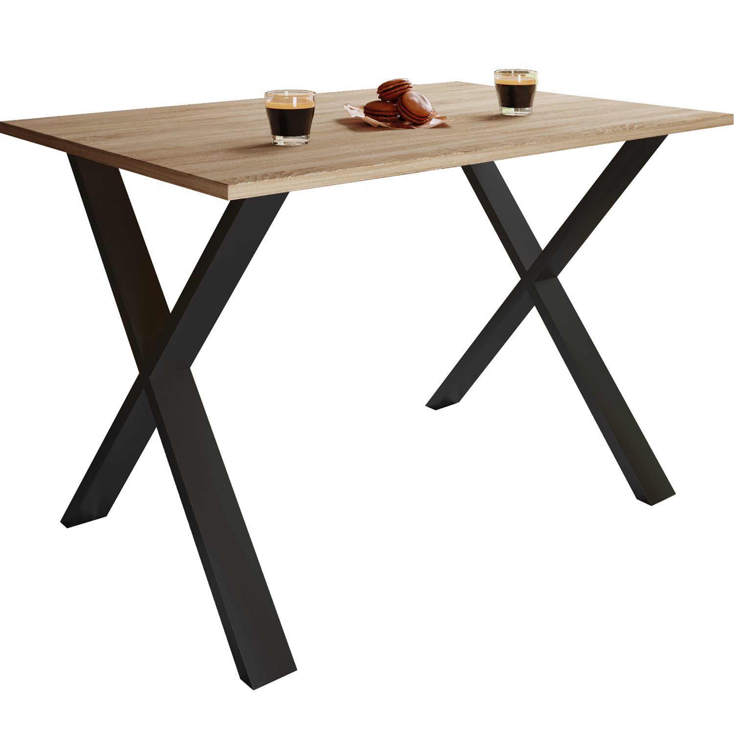 Sort Xona Feet Natur Træ Aluminium 140x80 Vcm Nordic Spisebord - 4051814402968