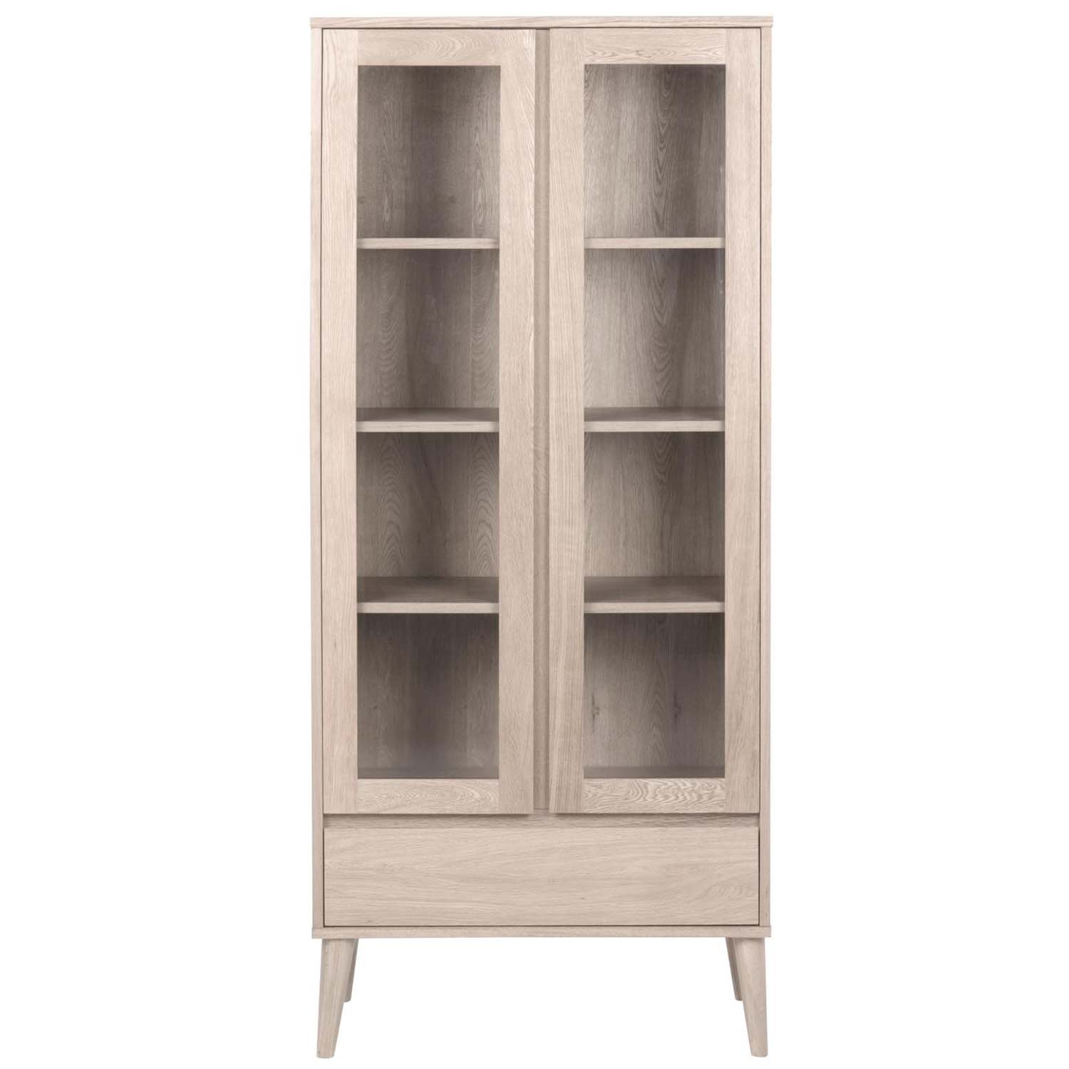 Hvid Nagano Låger Skuffe Glas Pigmenteret Egefiner Act Nordic Vitrineskab - 5705994940879