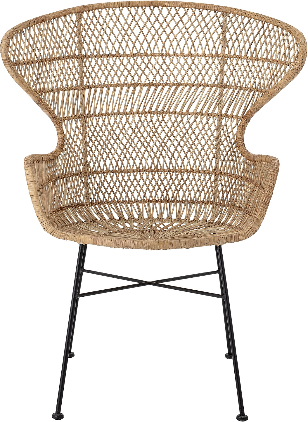 Natur Loungestol Oudon Rattan Med Håndflettet Finish & Jernstel 100x65x79 Bloomingville Lænestol - 5711173249824