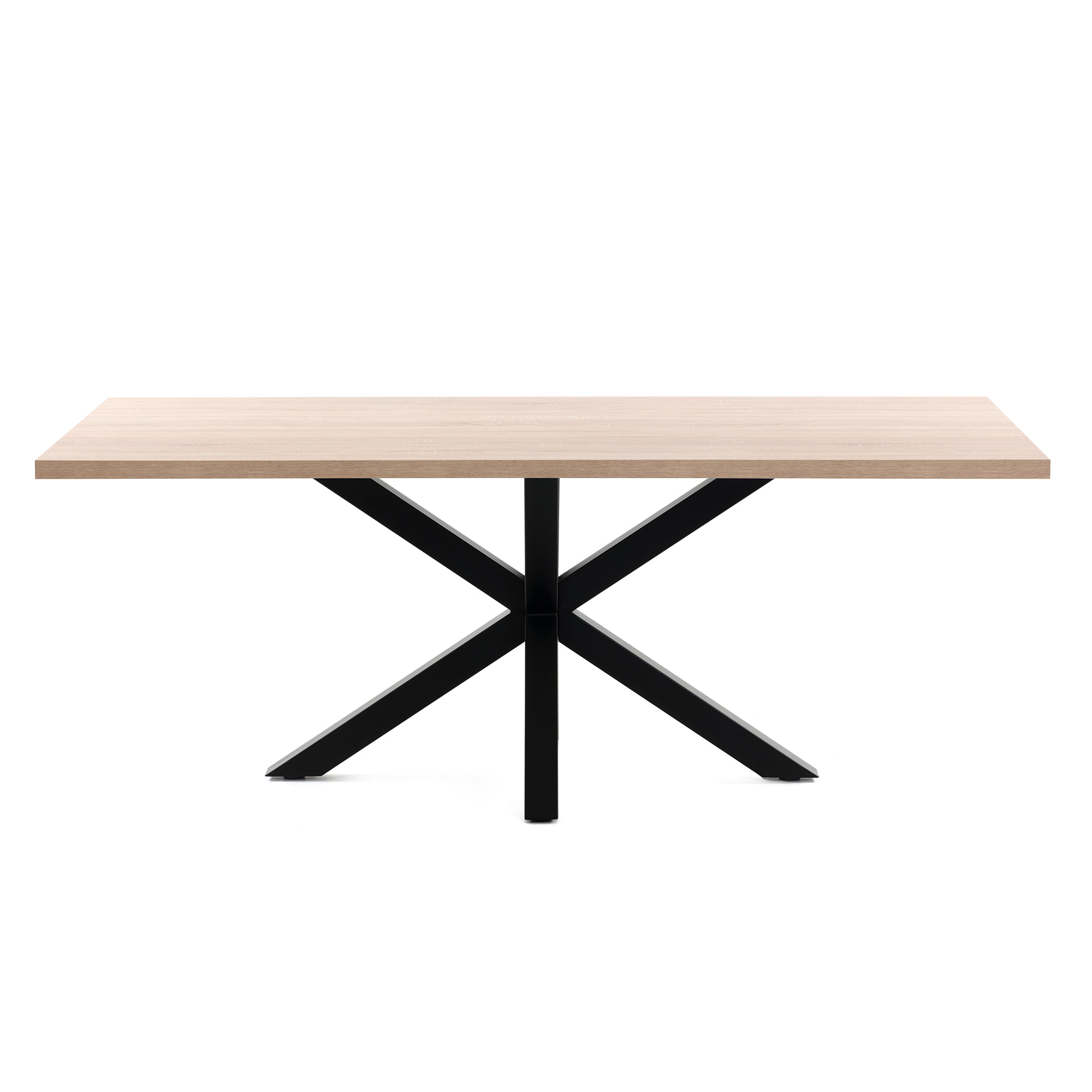 Sort Argo Rektangulær Natur Melamin Stål 180x100 Kave Home Spisebord - 8433840272689