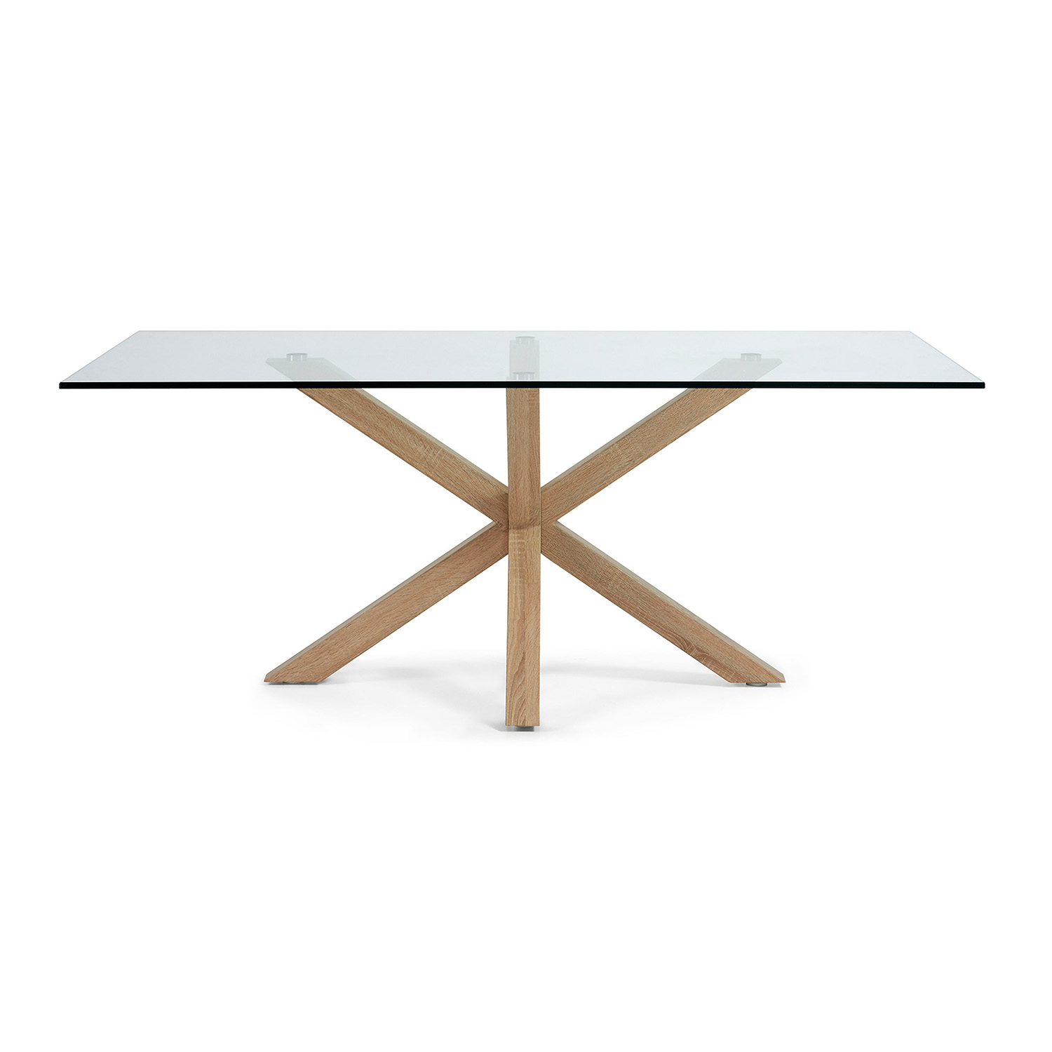 Klar Arya Glas Natur Stål 200x100 Kave Home Spisebord - 8433840272962