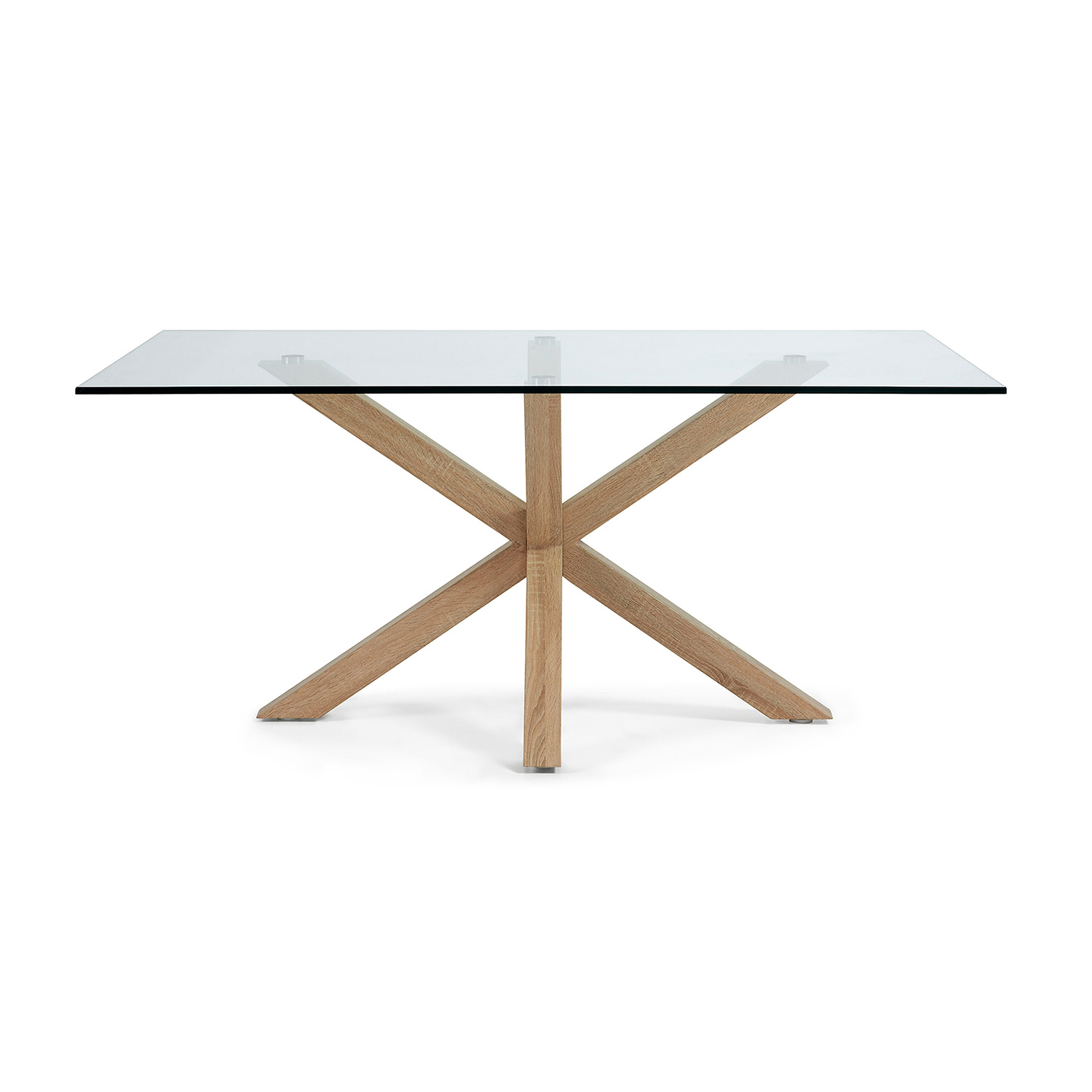 Klar Arya Glas Natur Stål 180x100 Kave Home Spisebord - 8433840273044