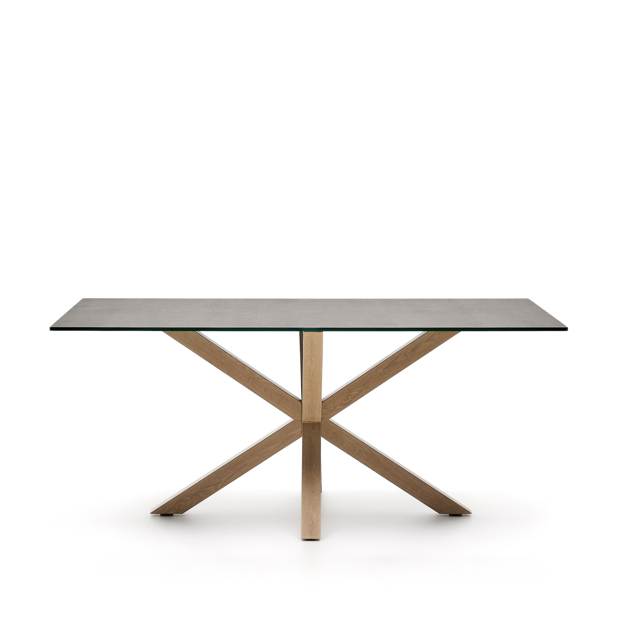 Argo Rektangulær Jern Mos Porcelæn Stål Med Træfinish 180x100 Kave Home Spisebord - 8433840918372