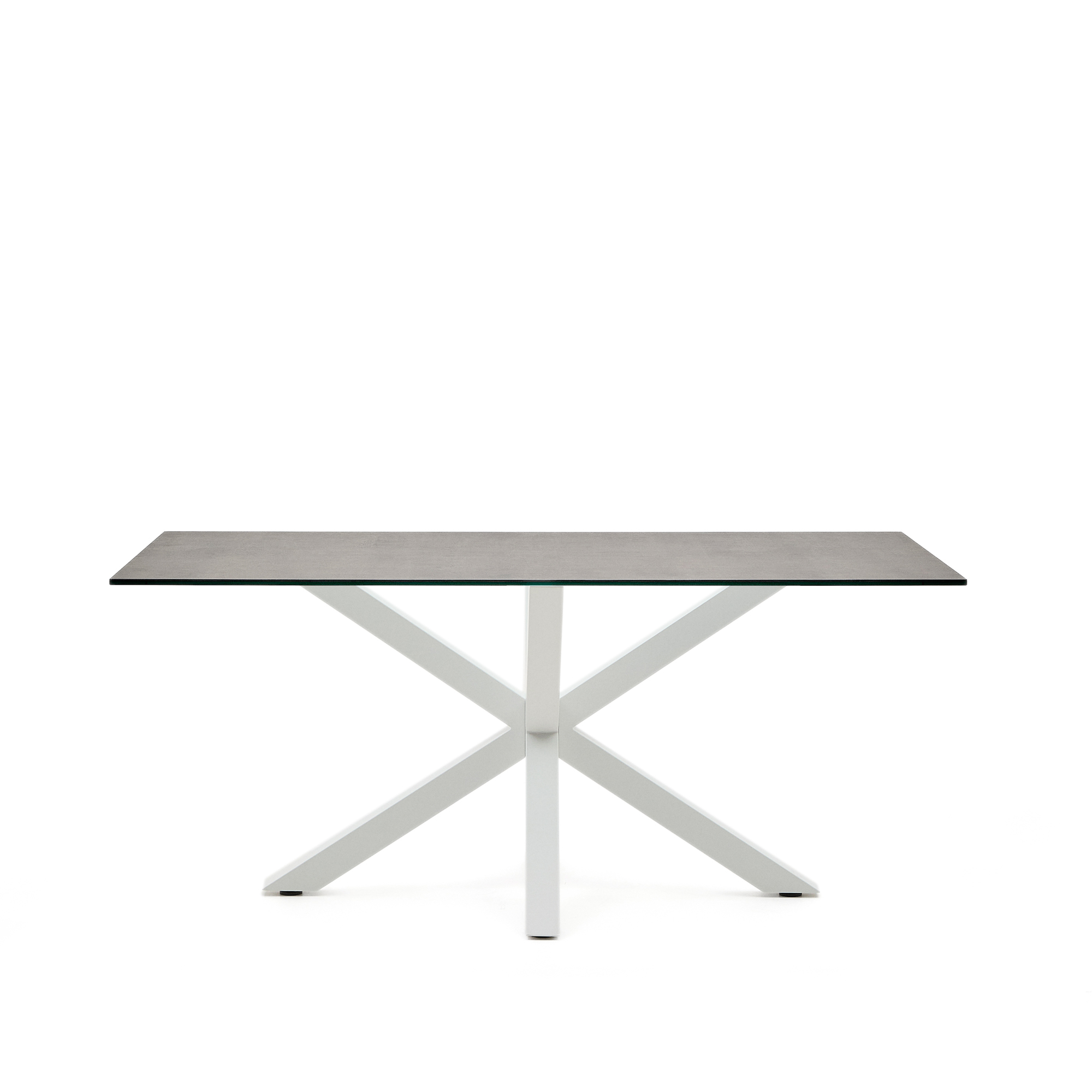 Hvid Argo Rektangulær Jern Mos Porcelæn Stål 160x90 Kave Home Spisebord - 8433840388069