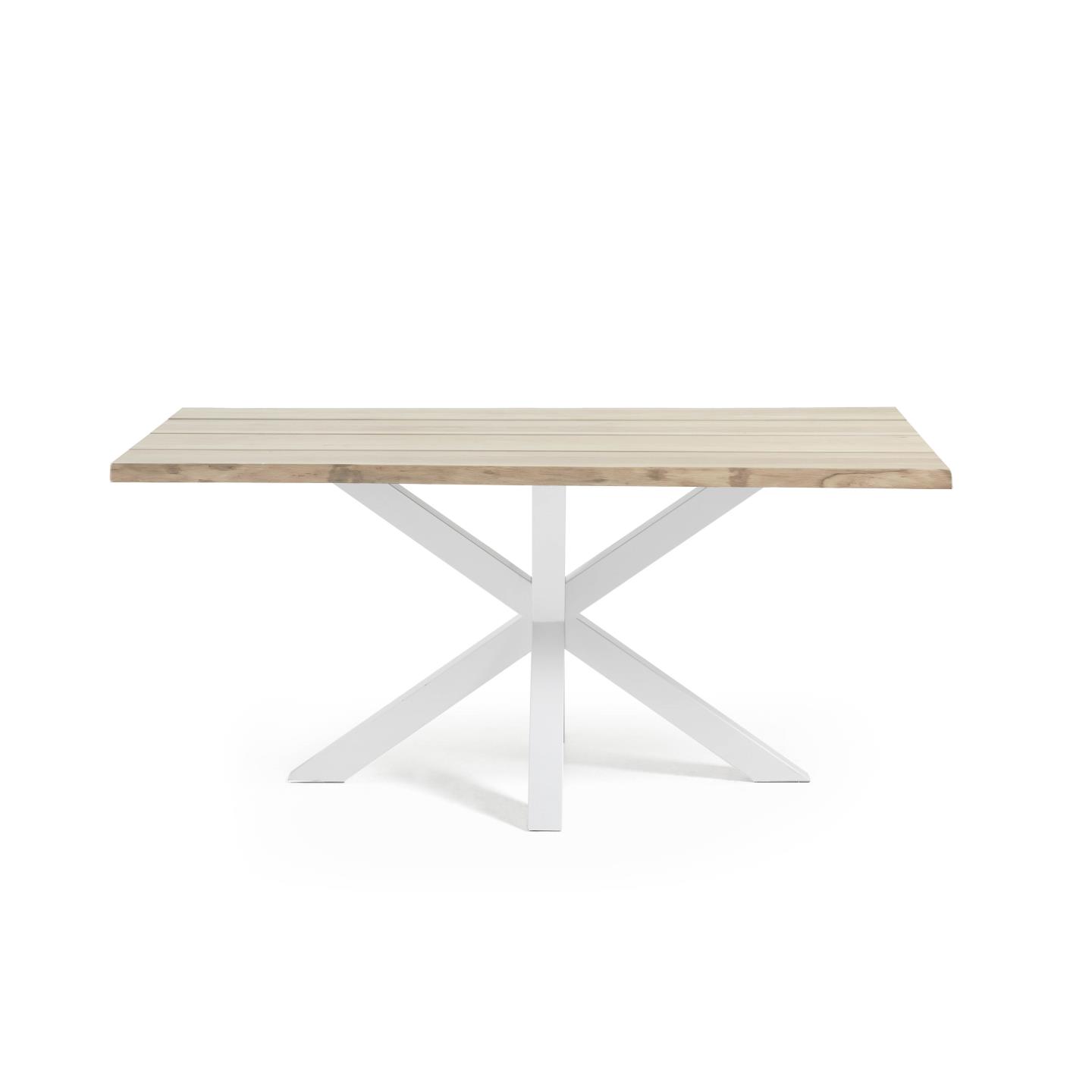 Hvid Argo Rektangulær Kalket Egefinr Stål 160x90 Kave Home Spisebord - 8433840470726
