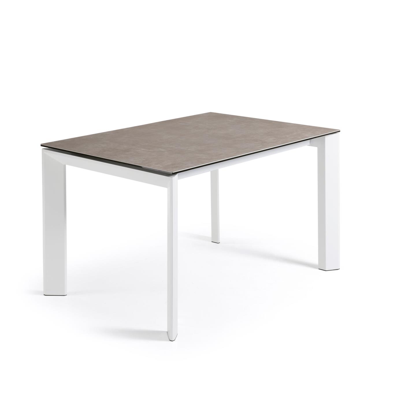 Hvid Axis Butterflybordplade Vulcano Ceniza Porcelæn Stål 120180 Kave Home Spisebord - 8433840411491