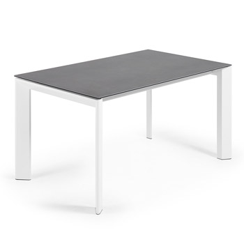Hvid Axis Butterflybordplade Grå Porcelæn Stål 140200x90 Kave Home Spisebord - 8433840397900
