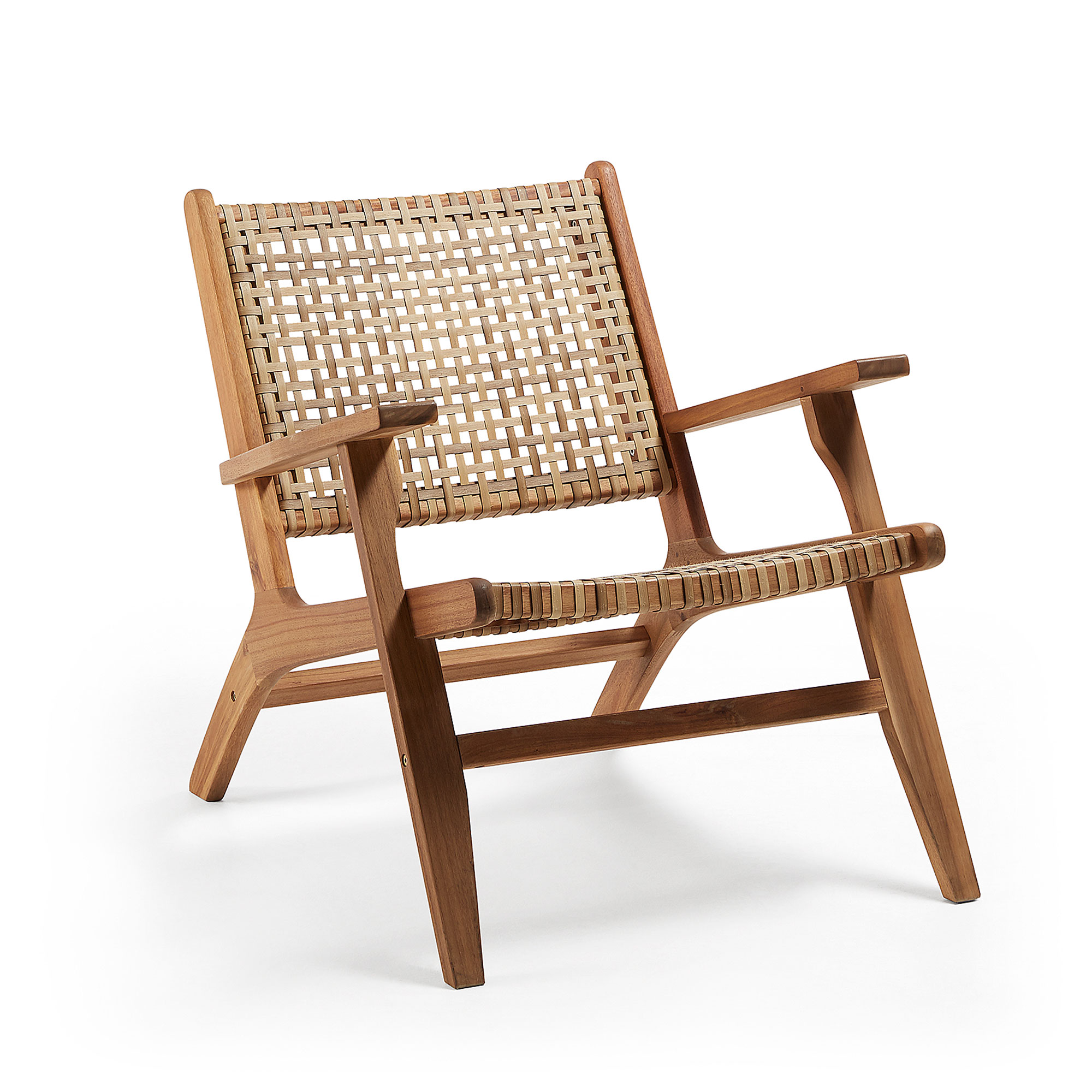 Natur Grignoon Armlæn Polyrattan Akacietræ Kave Home Lænestol - 8433840518381