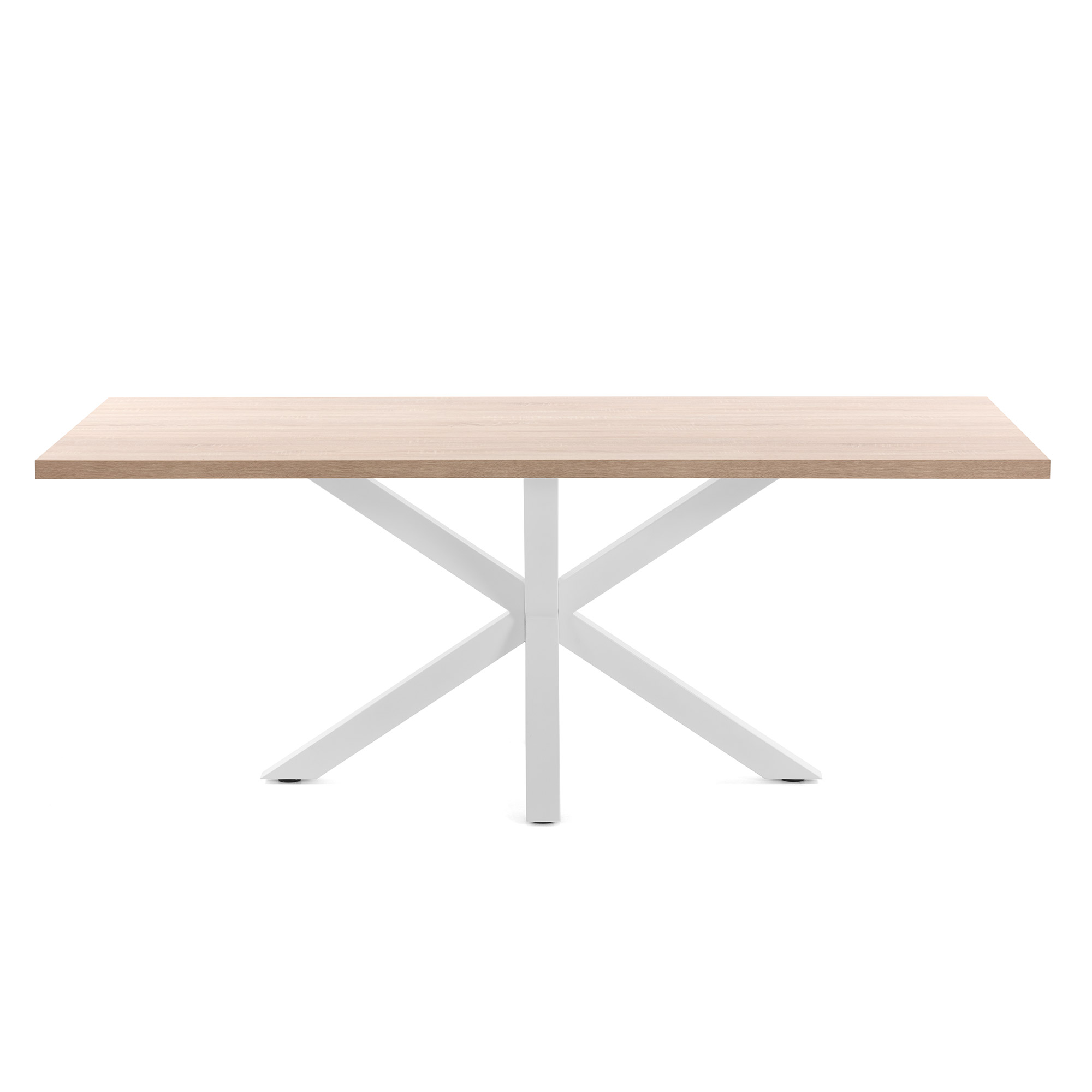 Hvid Argo Rektangulær Natur Melamin Stål 160x100 Kave Home Spisebord - 8433840546797
