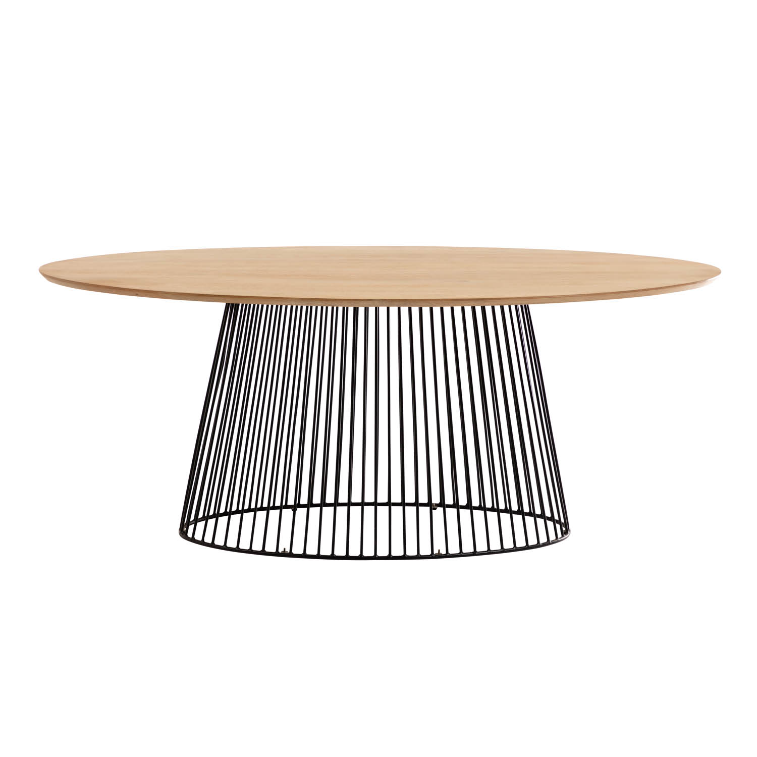 Sort Leska Ovalt Massivt Mangotræ Jern 200x110 Kave Home Spisebord - 8433840568454
