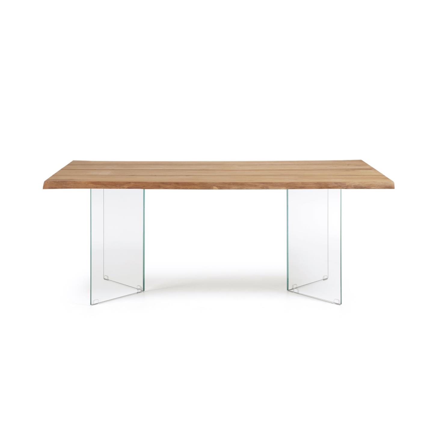 Klar Lotty Rektangulær Natur Egefinr Glas 180x100 Kave Home Spisebord - 8433840730196