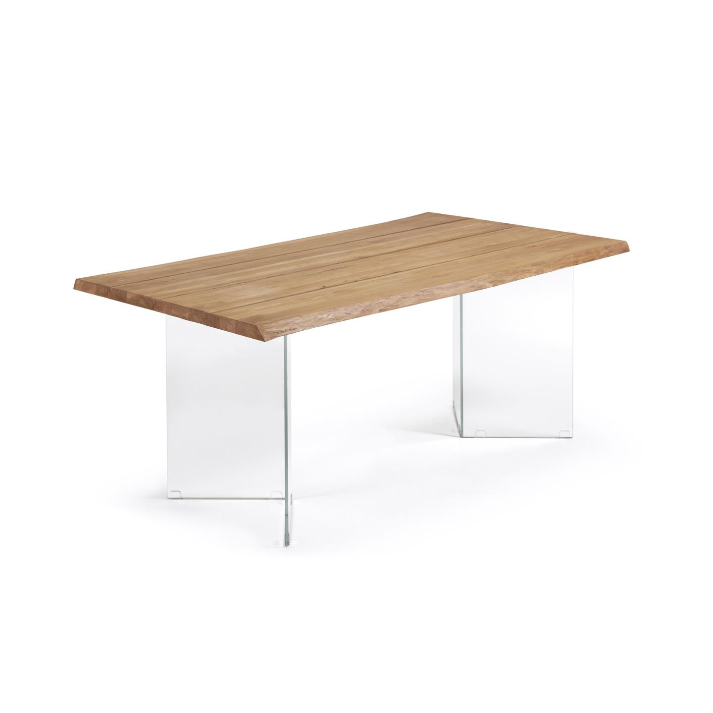 Klar Lotty Rektangulær Natur Egefiner Glas 160x90 Kave Home Spisebord - 8433840730202