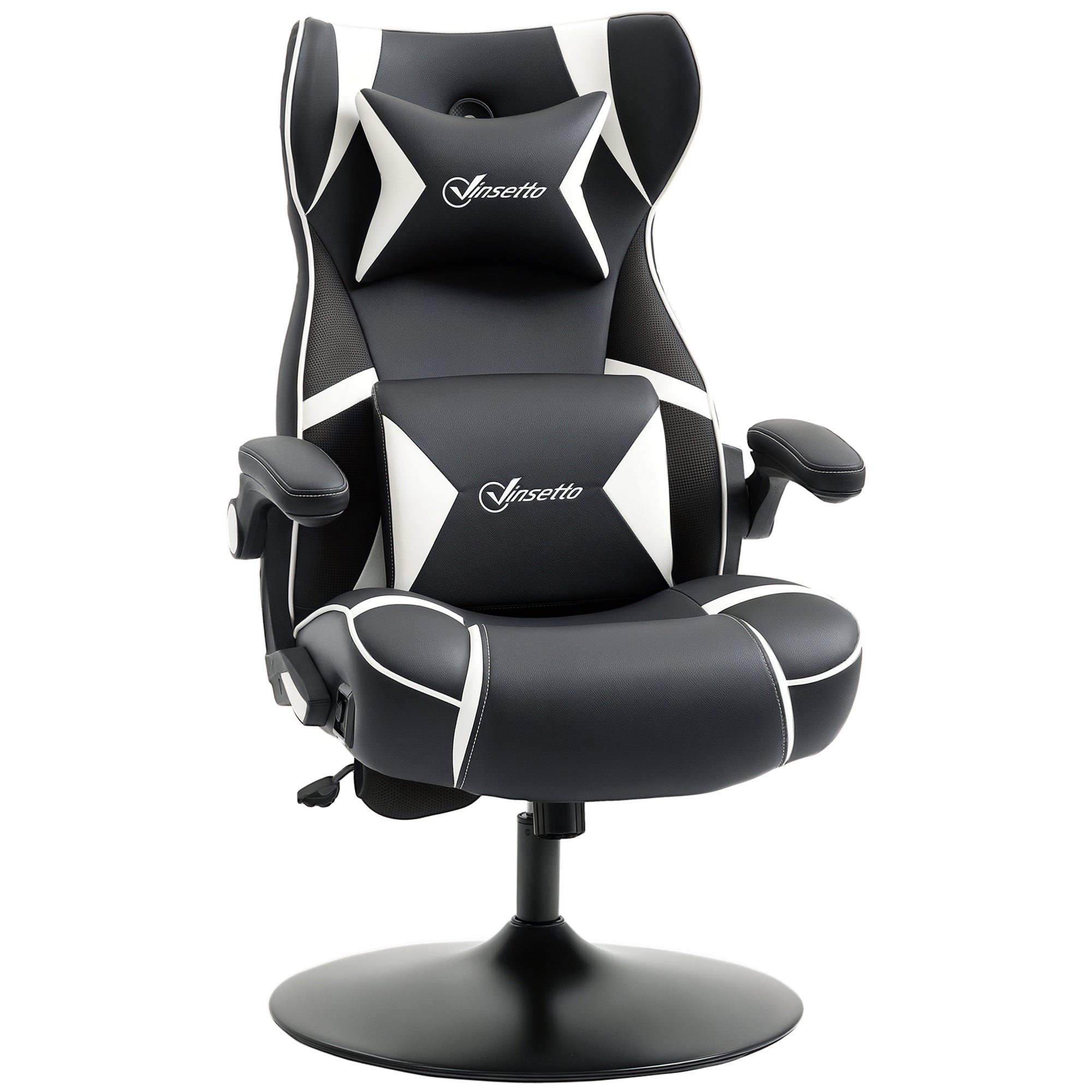 Hvid Gamingstol Gamingstol Integrerede Højttalere Sort 118 Aosom Lænestol - 4255633500991