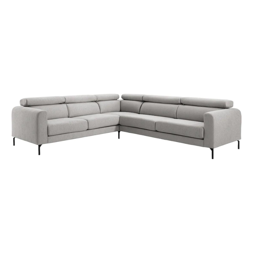 Helsinge Hjørne Lysegrå Stof Nordic Design Sofa