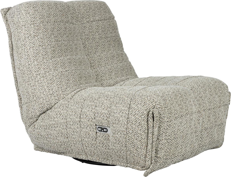 Lysgrå Loungestol Hamilton Elektrisk Justerbar 360 Drejelig Med Usb Polyester Skum Lysegrå Dutchbone Lænestol - 8718548090125