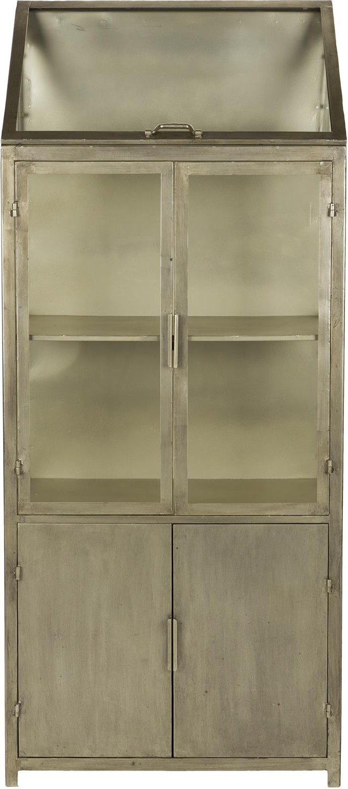 Taupe Monviso Jern Med Glasdøre Guld Finish H151x64x35 Dutchbone Vitrineskab - 8718548093553