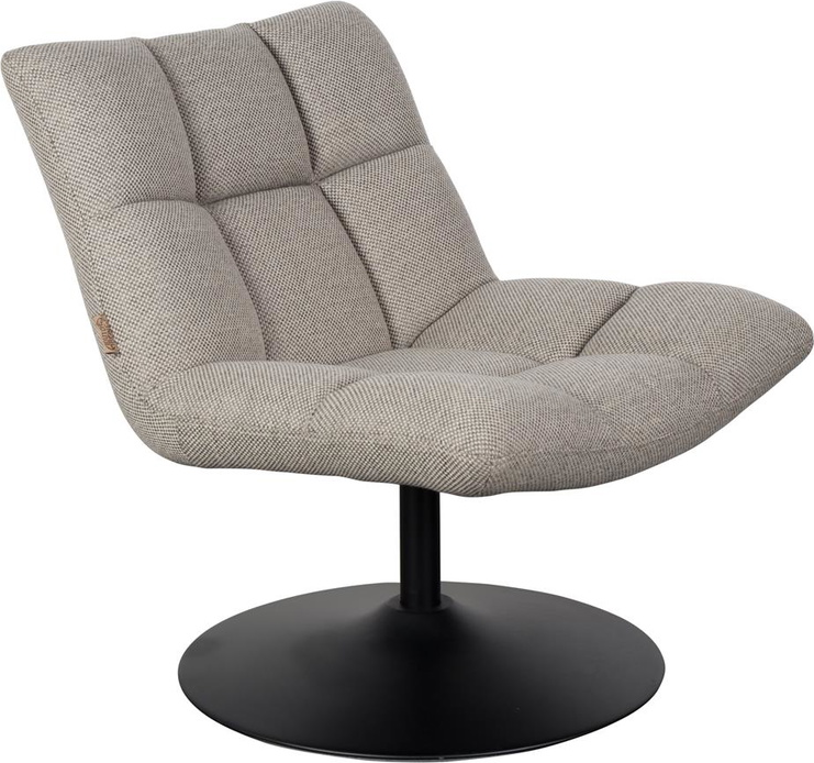 Stengrå Loungestol Bar H78xb76xl74 Stof Med Drejefunktion Dutchbone Lænestol - 8718548021457