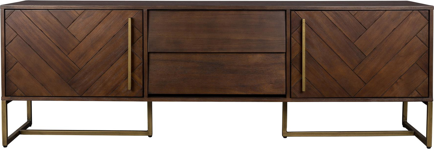 Mørkebrun Class Akaciefiner Med Stålben Messingdetaljer 60180 Dutchbone Skænk - 8718548029347