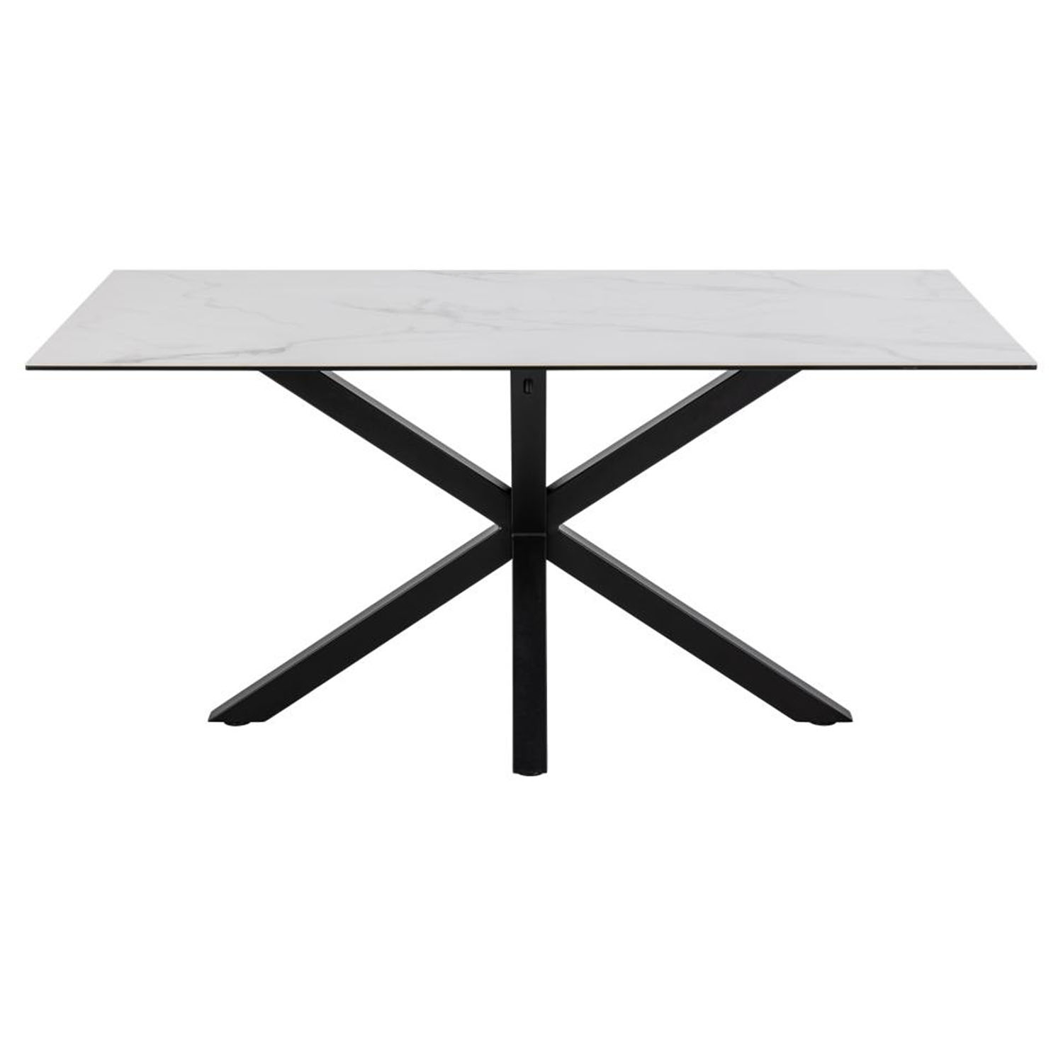 Hvid Heaven Glas Keramik Sort Metal 160x90 Act Nordic Spisebord - 5713941162144